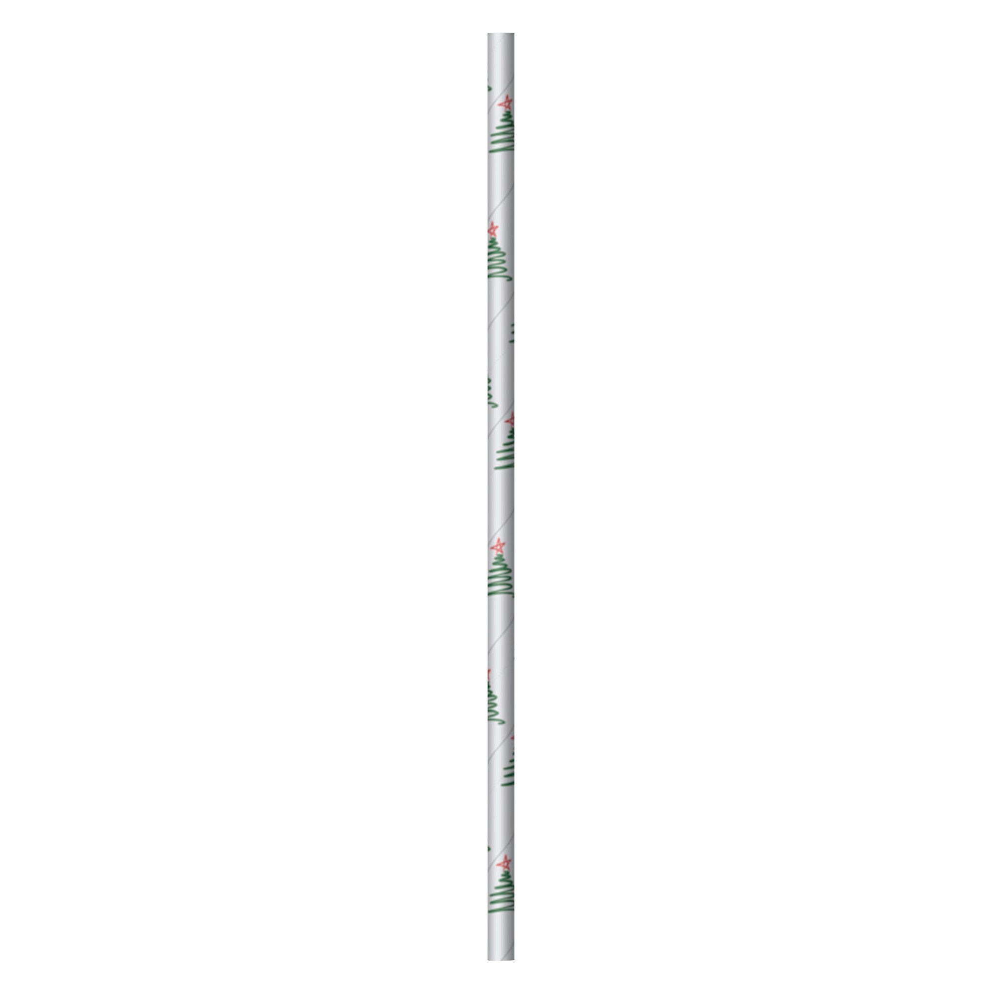 Creative Converting 24 Count Christmas Tree Paper Straws - Eco-Friendly Disposable Drinking Straws for Holiday Parties, Christmas Decorations & DIY Crafts