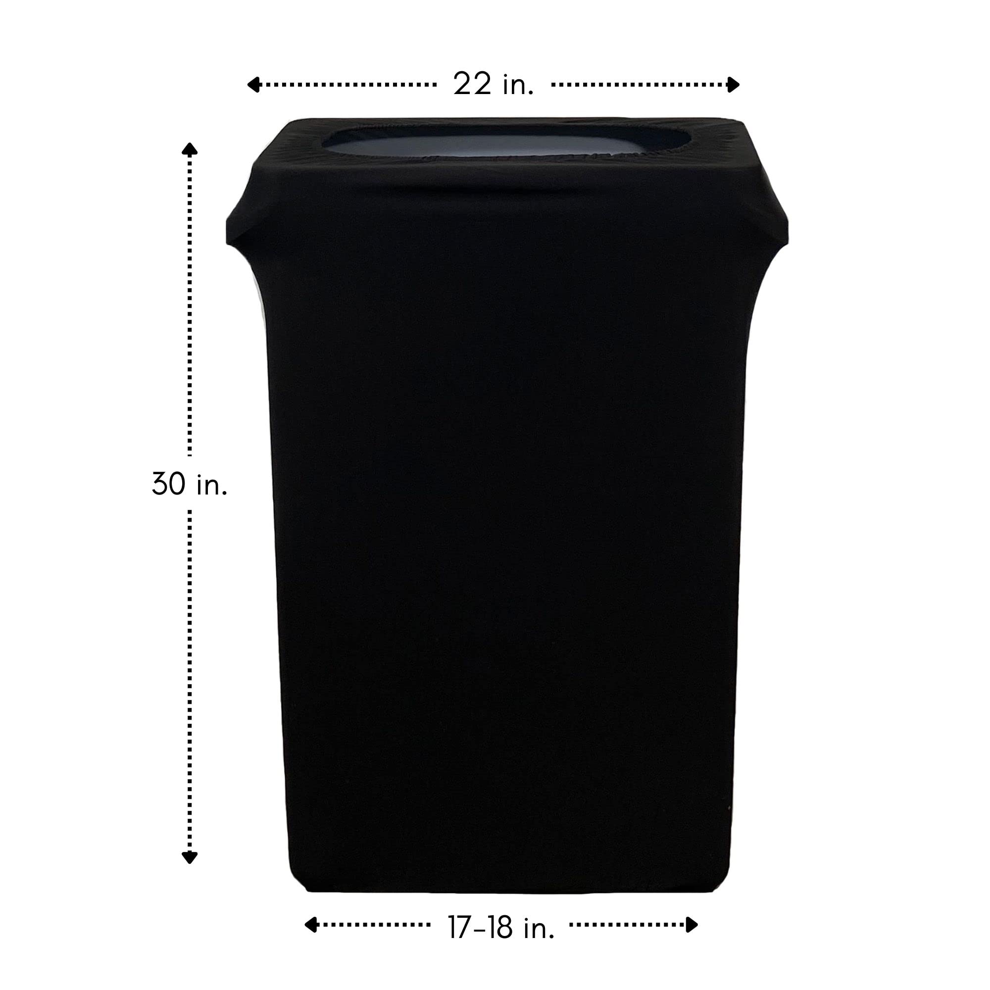 23 Gallon Black Spandex Trash Can Covers - Stretchable Fitted Garbage Bin & Waste Container Covers (Pack of 10) - Perfect for Kitchen, Bathroom, Office & Outdoor Use