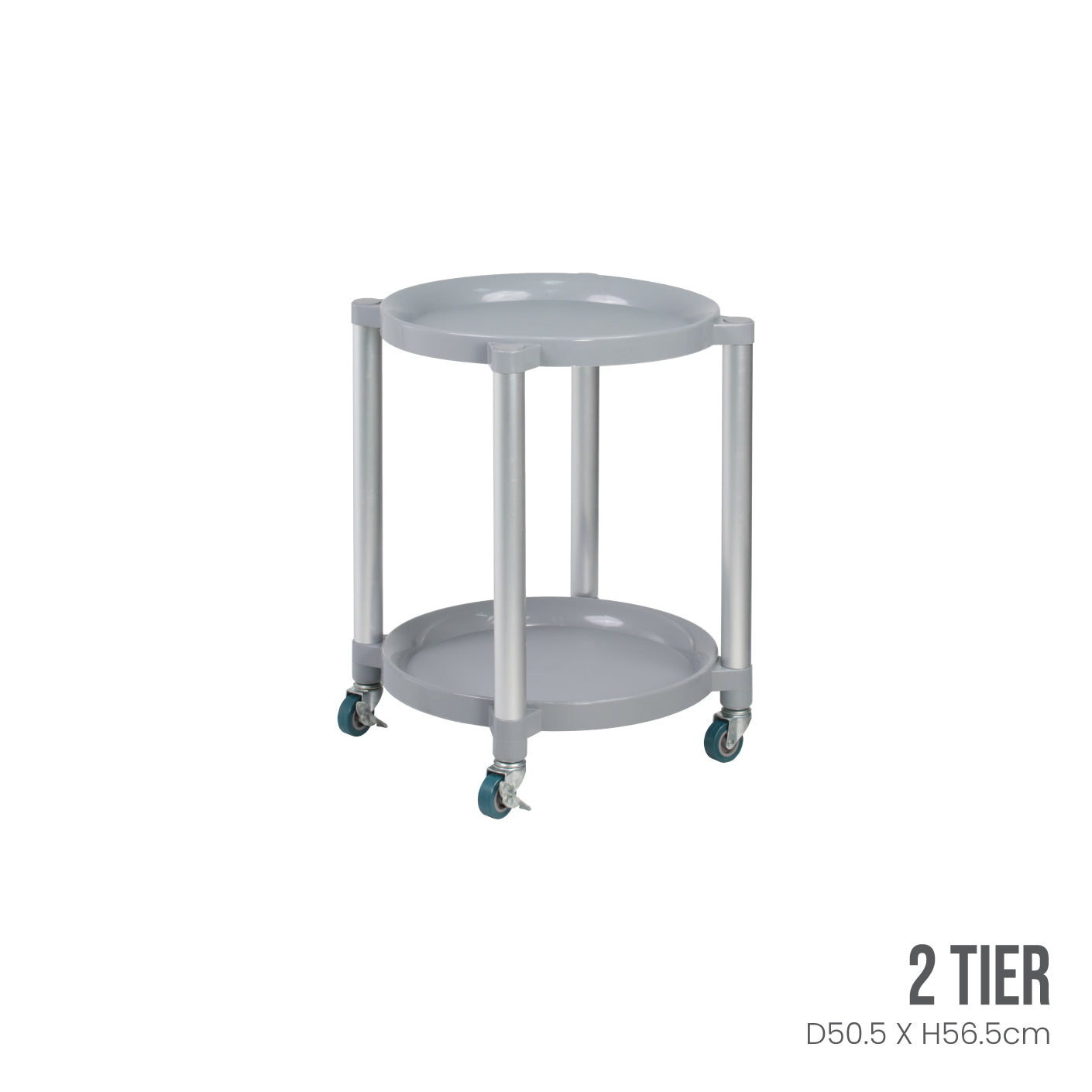 2-Tier Serving Cart with Wheels - Portable Kitchen & Dining Utility Cart for Home, Office, or Party Use - DIY Rolling Storage Cart (681 2)