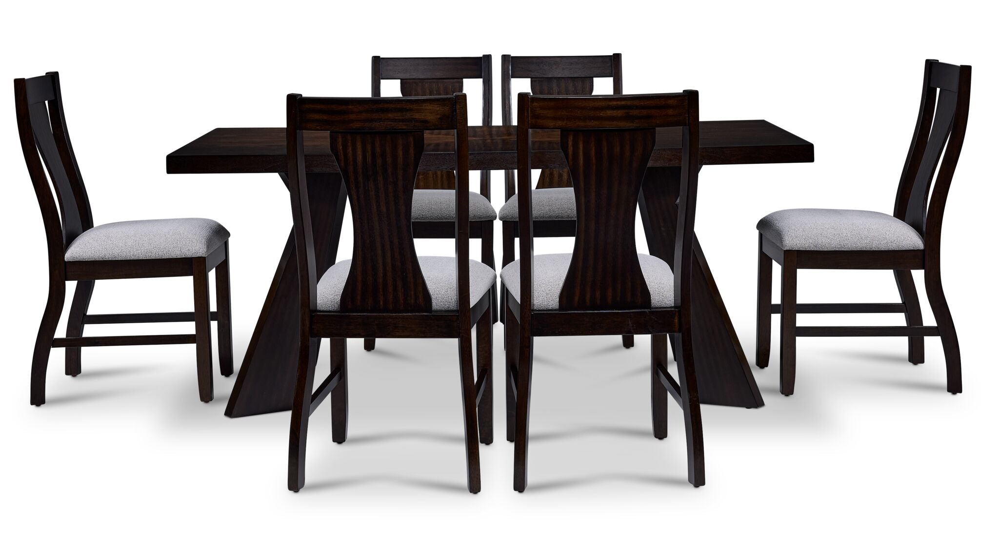 Dark Brown & Beige Chestnut Ridge 7-Piece Dining Set - Perfect for Family Dinners, Entertaining Guests & Cozy Kitchen Decor