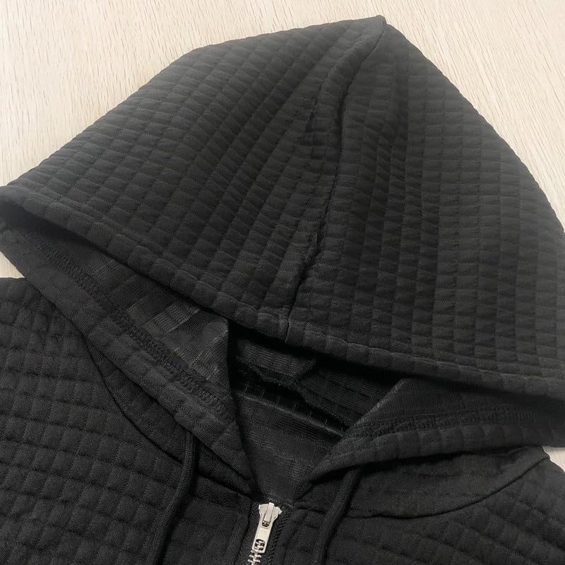 Coriresha Women's Waffle Knit Hoodie Sweatshirt - Long Sleeve Zipper Jacket with Drawstring Pockets | Casual Fall Winter Outerwear for Streetwear & Loungewear