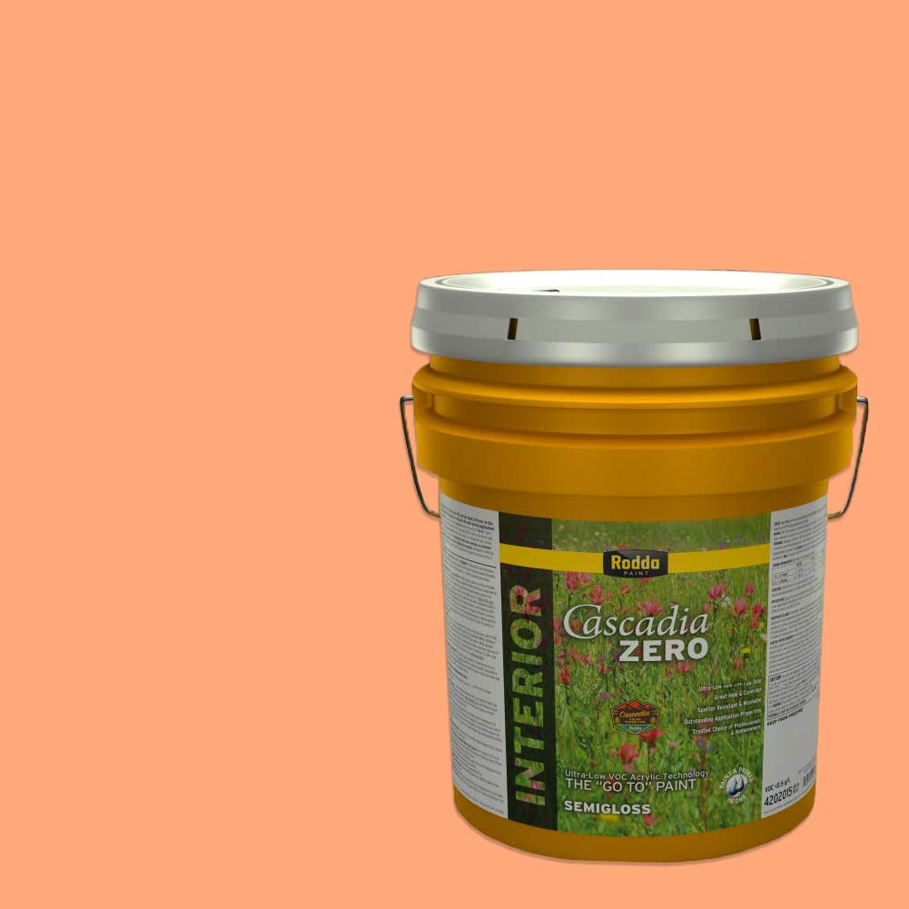 Rodda Paint CASCADIA ZERO VOC Interior Semi-Gloss Paint & Primer in One, 5-Gallon, Chickadee Beige - Perfect for Living Rooms, Bedrooms & Kitchens - Low Odor, Eco-Friendly Home Painting Solution