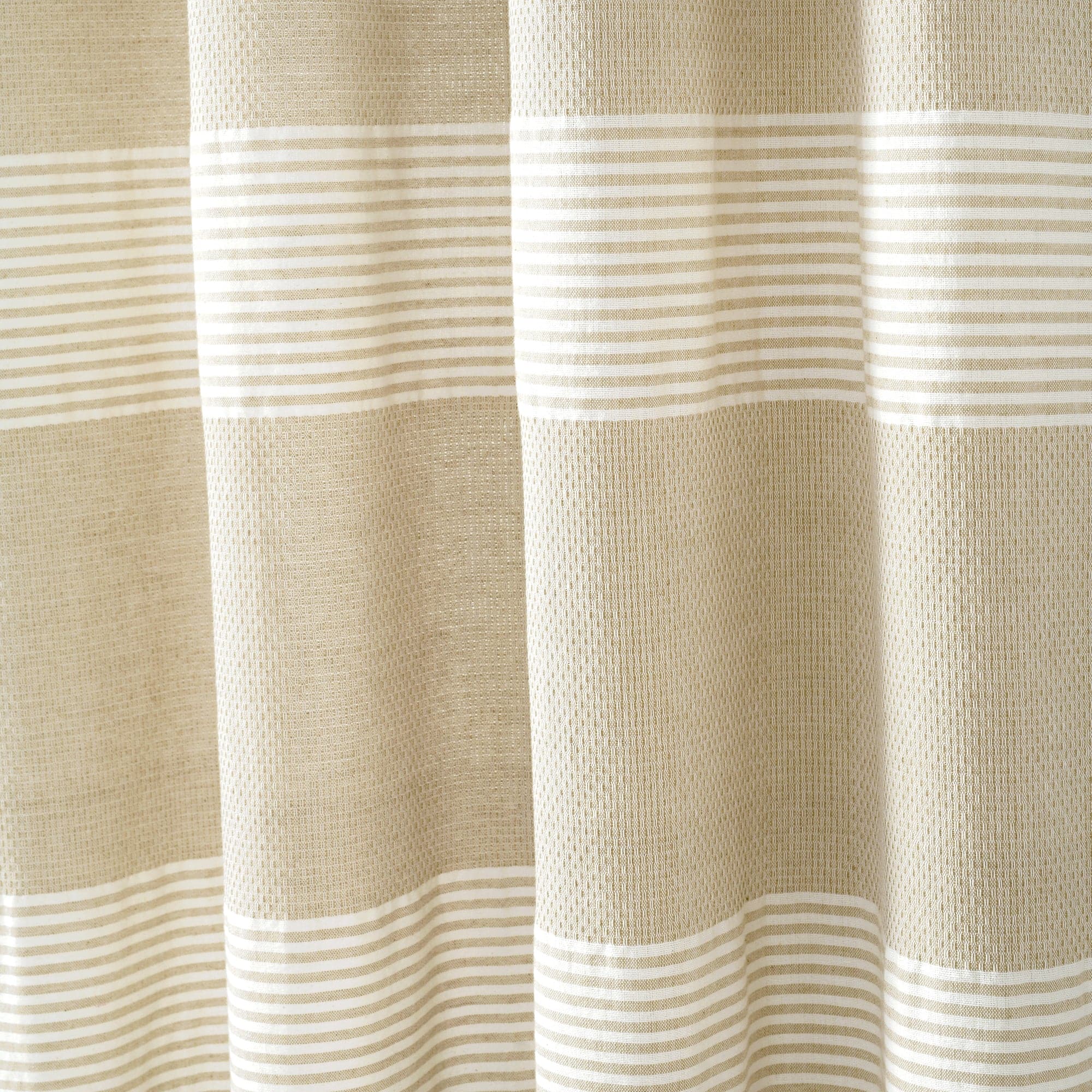 Tucker Stripe Yarn Dyed Knotted Tassel Window Curtain Panel Set - Elegant Home Decor for Living Room, Bedroom & Dining Room