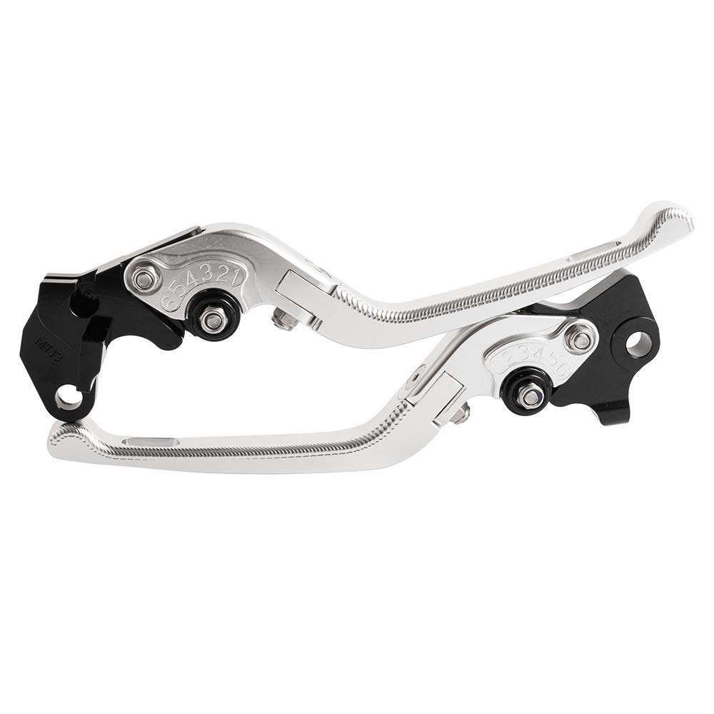 Yamaha YZF R3 2015-2018 & MT03 2015-2018 3D Aluminum Motorcycle Brake Clutch Handle Lever (Silver) - High-Performance Upgrade for Smooth Riding and Enhanced Control