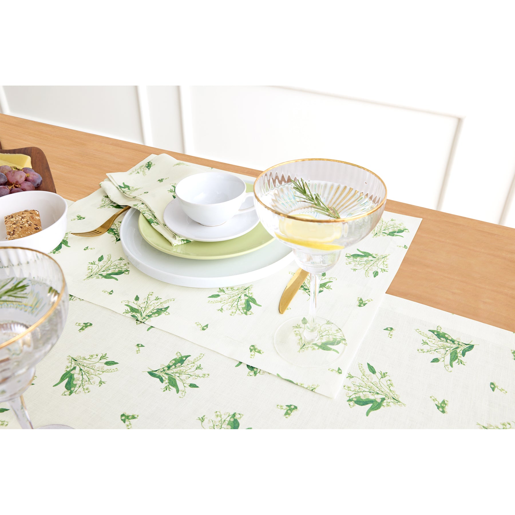 Elegant Lily of the Valley Placemats Set of 4 - Waterproof & Washable Table Mats for Dining, Kitchen, or Party Decor