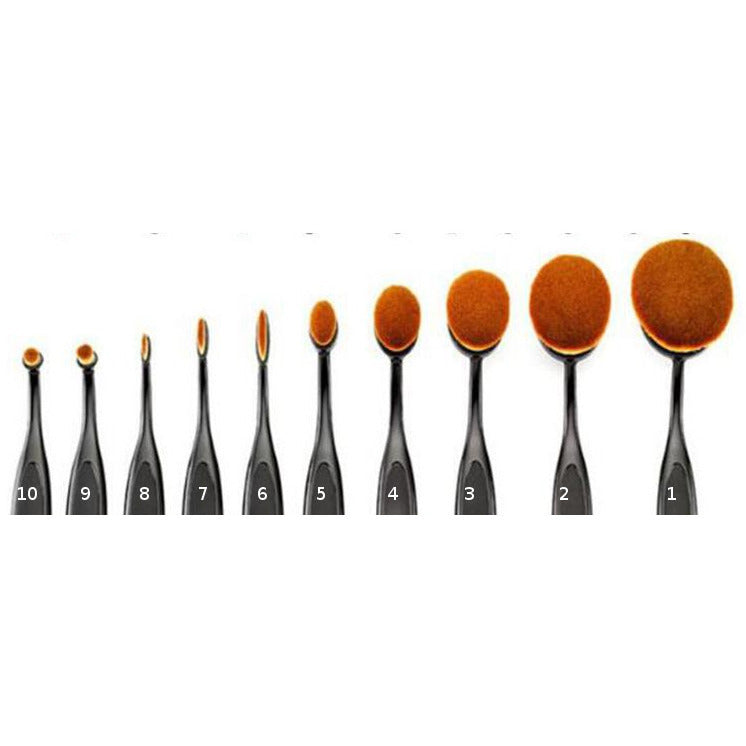 Premium Oval Makeup Brush Set - 6 Piece Soft Kabuki Foundation & Blending Brushes for Flawless Makeup Application - Perfect for Contouring, Foundation, and Powder Application