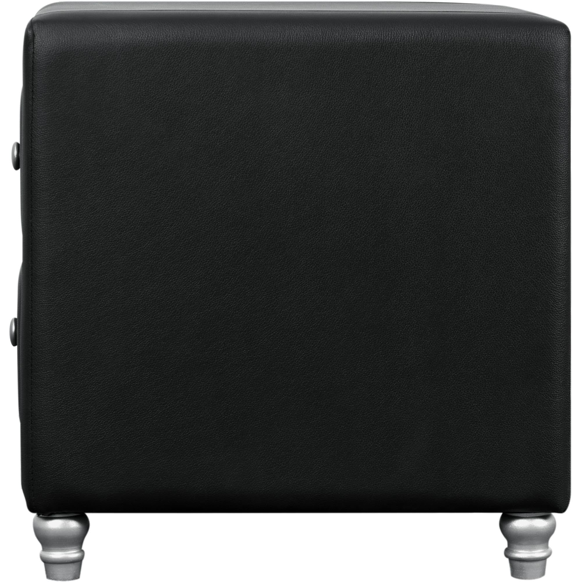 Camden Isle Upholstered 2-Drawer Nightstand - Black Wooden Bedside Table with Soft Fabric Finish | Perfect for Bedroom, Guest Room & Apartment Decor