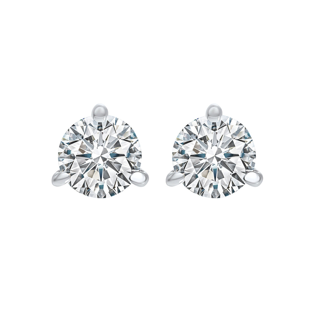 18K White Gold Diamond Earrings (1.5 CTW) - Elegant Stud Earrings for Women, Perfect for Weddings, Parties & Special Occasions