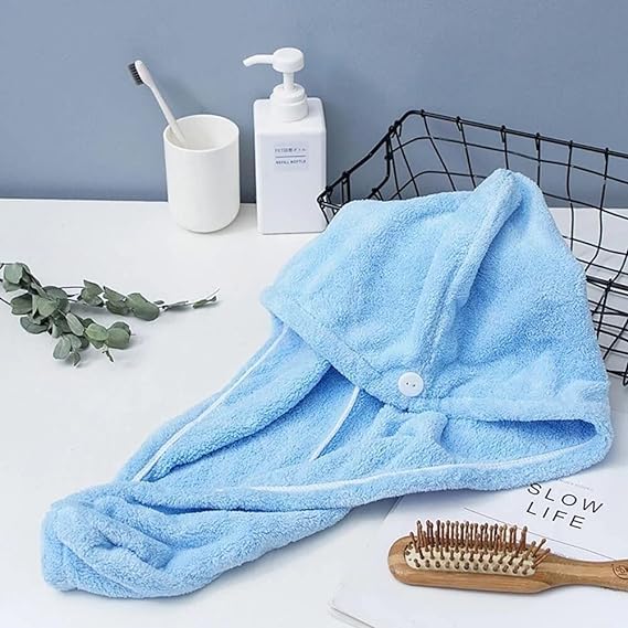 Skevera Super Absorbent Microfiber Hair Towel Wrap - 500 GSM Quick Dry Hair Turban for Women & Men - Salon Quality Bath Towel Cap for Wet Hair After Shower, Swimming & Spa (Multicolor)