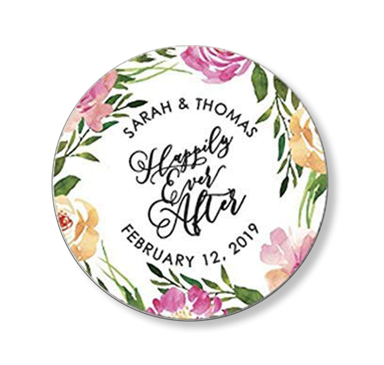 Floral Wedding Stickers - Custom Save the Date & Favor Stickers for Wedding Decor