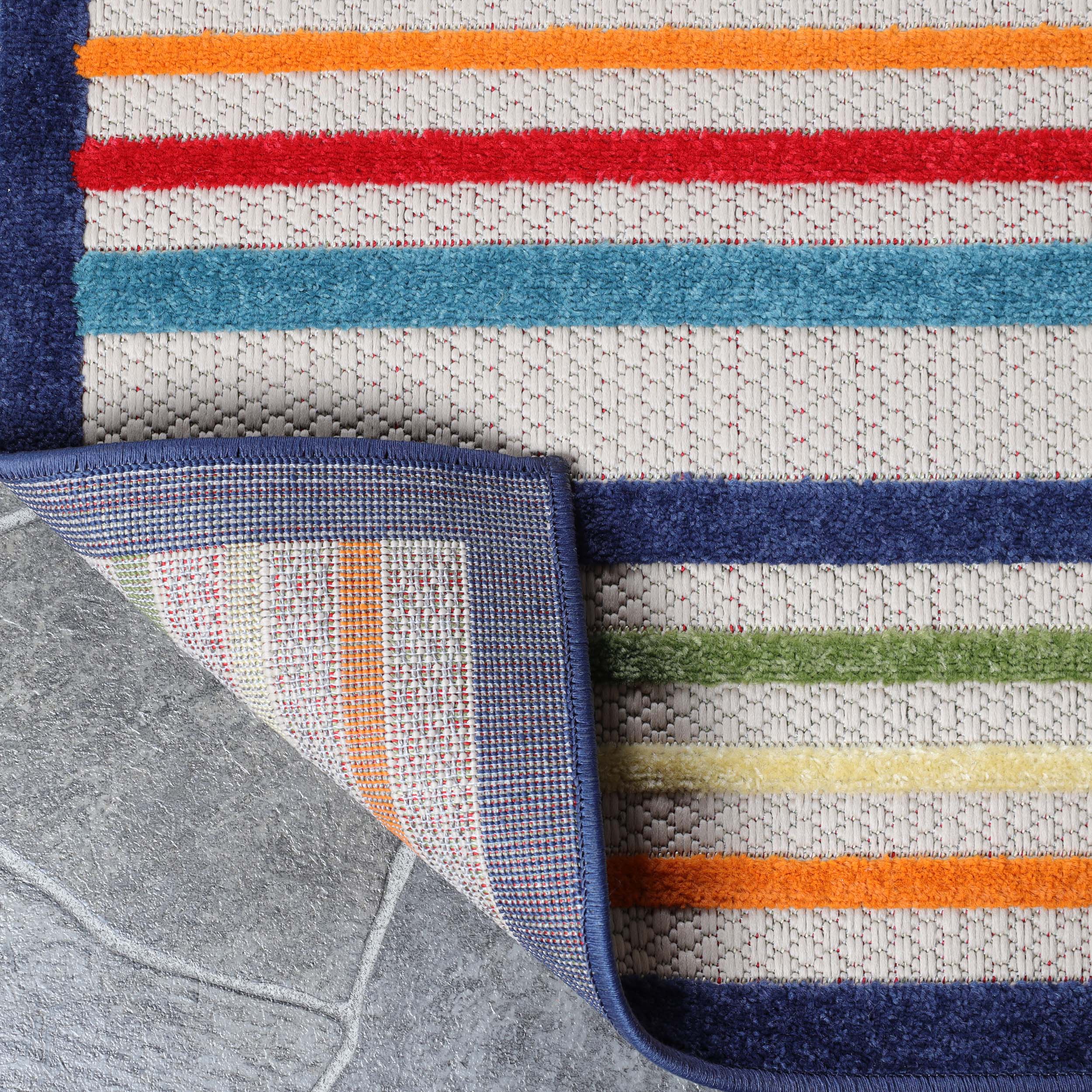 Stylish Eastyn Casual Stripe Geometric Area Rug - Soft Indoor/Outdoor Floor Mat for Living Room, Bedroom, Patio & Deck Decor