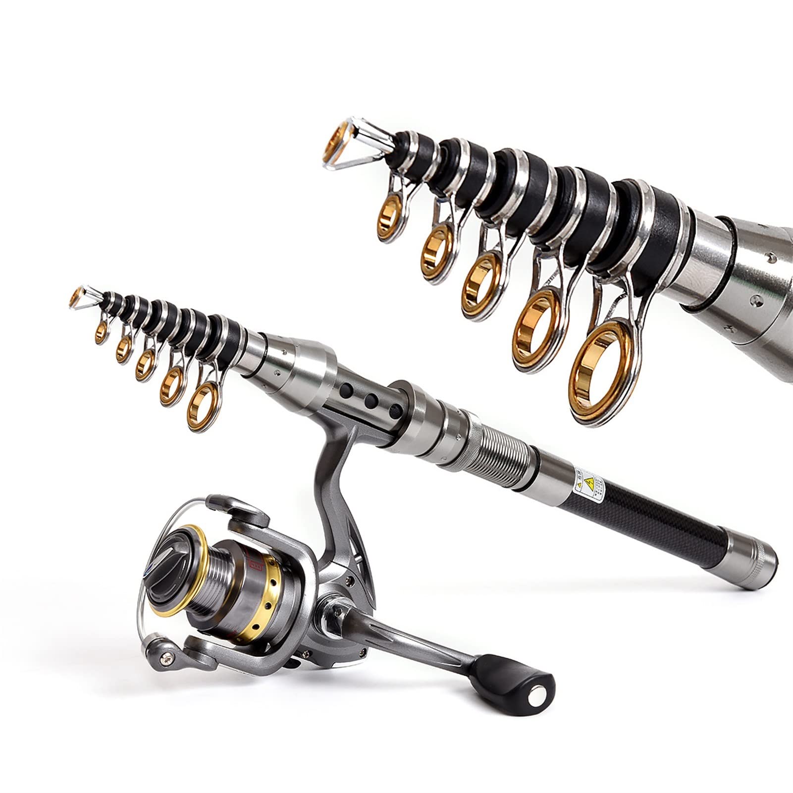 Best Telescopic Fishing Rod and Reel Combos Set (1.5m-2.4m) with 1000-7000 Spinning Reels - Portable Travel Fishing Gear for Beginners & Anglers - Perfect for Freshwater, Saltwater & Travel Fishing Adventures