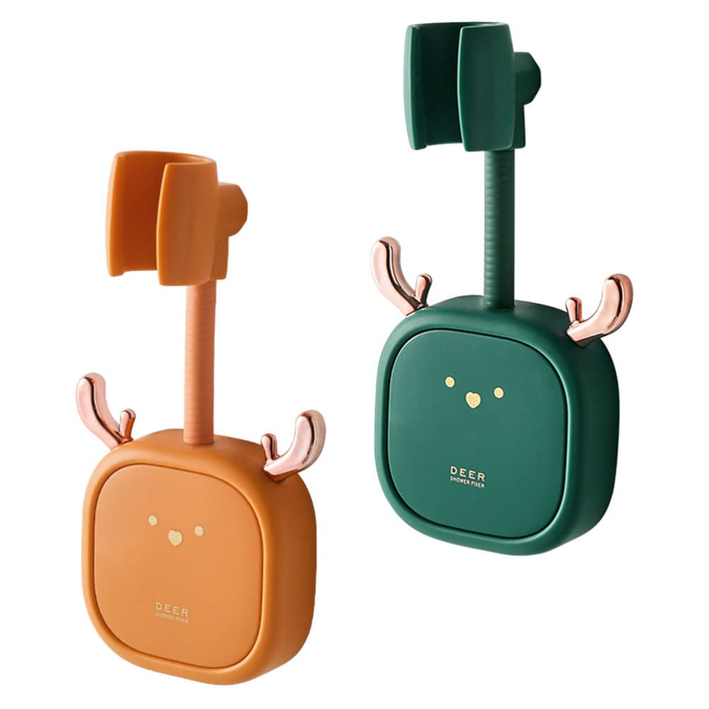 **Cabilock 2-Pack Heavy Duty Shower Head Bracket & Wand Holder - No Drilling Required - Includes Coat & Robe Hooks, Towel Hook, Hose Holder - Durable Plastic Shower Accessories for Bathroom & Kids Toiletries**    *(Perfect for organizing showers, holding towels, robes, and toiletries - ideal for families, kids' bathrooms, and rental-friendly installations!)*