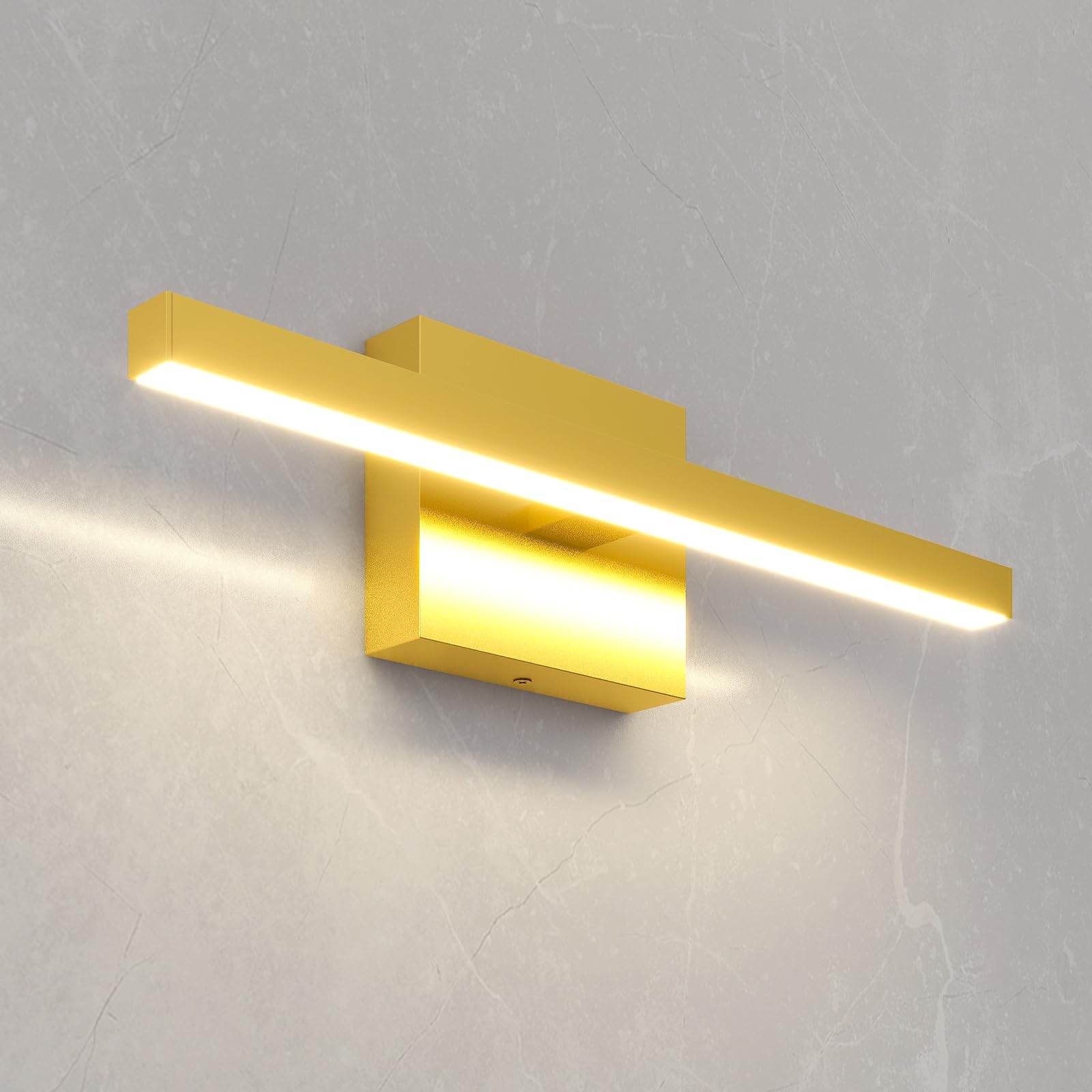 VOLISUN 15.7 Inch Modern Bathroom Vanity Light - 12W Dimmable LED Light Fixture with 5 Color Temperatures - Gold Bar Mirror Light for Bathroom, Bedroom & Vanity - ETL Certified - Perfect for Makeup, Shaving & Grooming