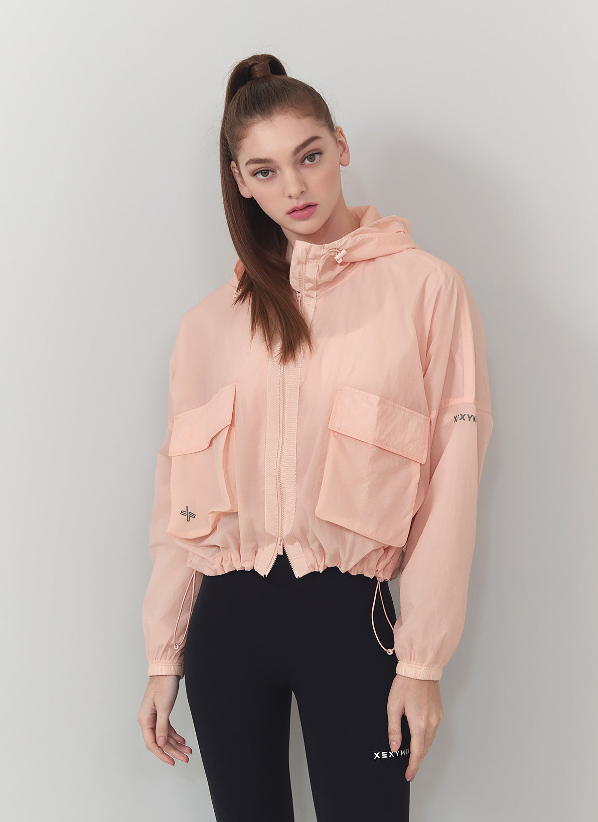 Women's Lightweight 2-Way Zipper Crop Hooded Windbreaker Jacket - Stylish Outdoor Running, Hiking & Casual Wear