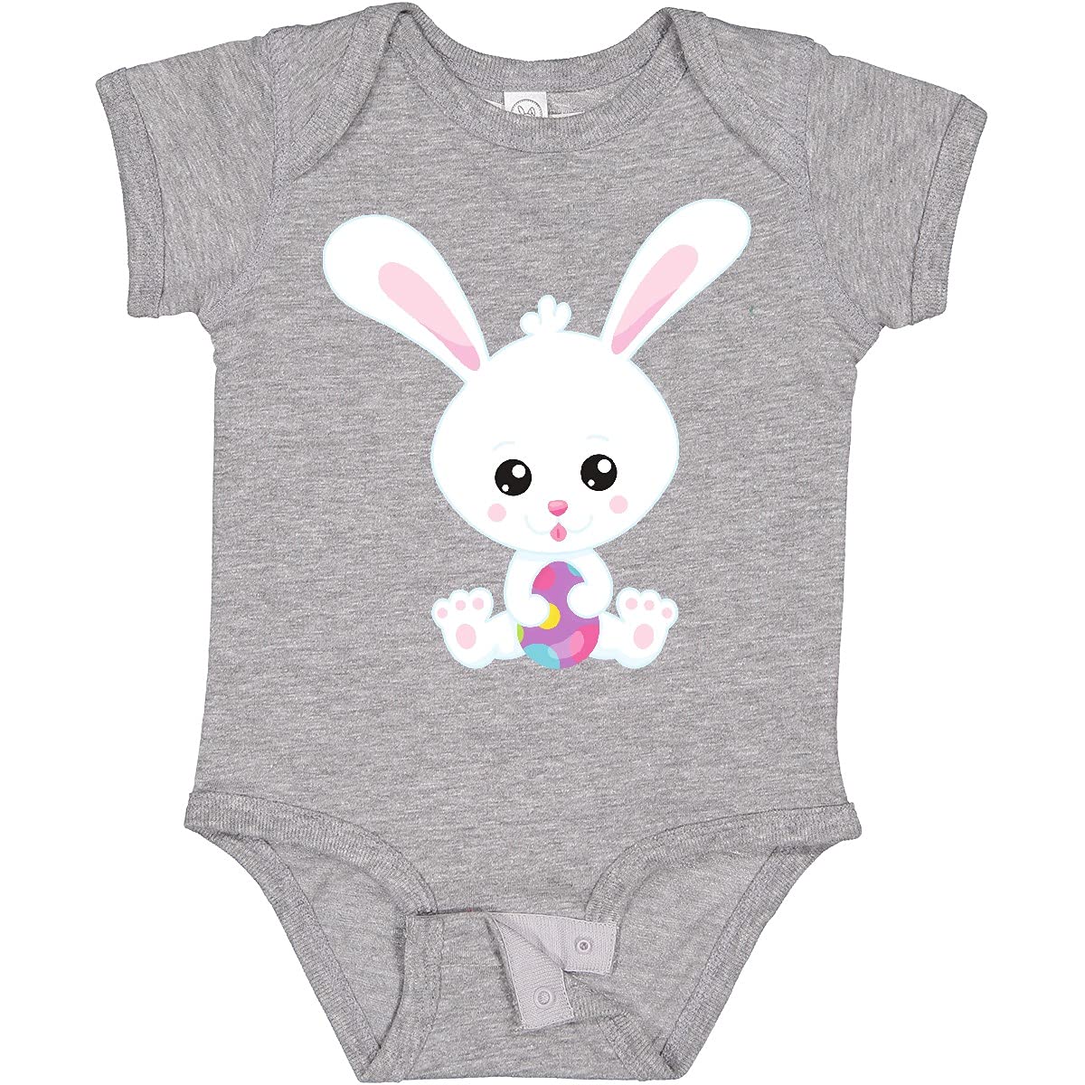 Easter Bunny Baby Bodysuit - Cute White Bunny & Eggs for Easter Gifts