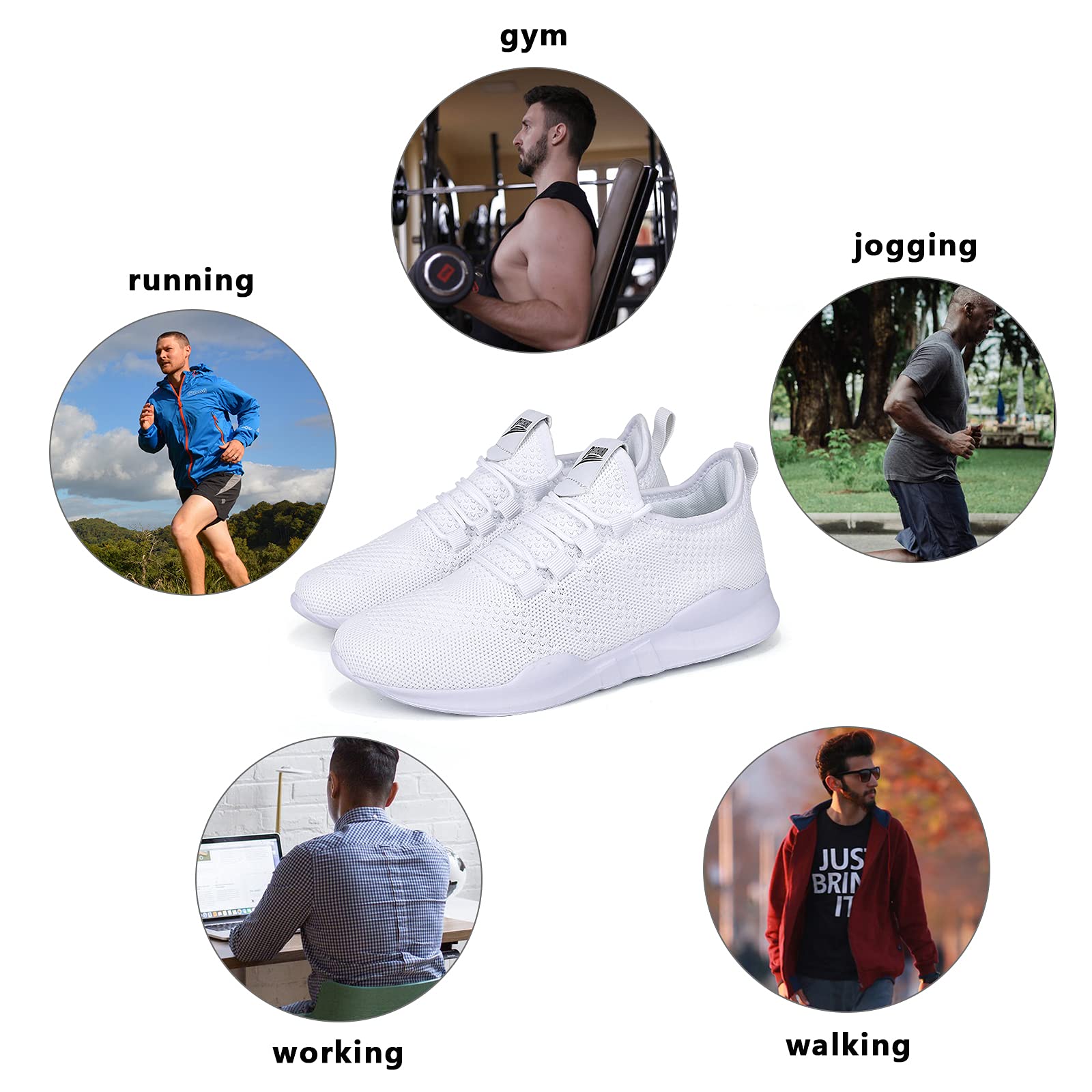 Men's Lightweight Running Shoes - Breathable Gym & Tennis Sneakers for Walking, Jogging & Casual Wear - Perfect for Workouts, Sports & Everyday Comfort