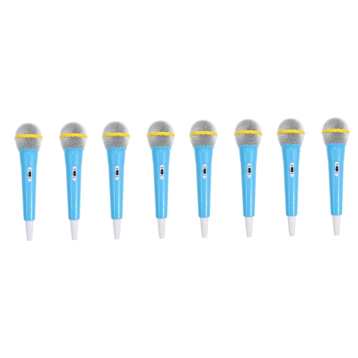 8 Pack Kids Pretend Play Microphone Toy - Plastic Simulation Microphone Prop for Dress Up, Party, Performance & Education | Perfect for Role Play, Singing, Celebrity Costume & Classroom Activities
