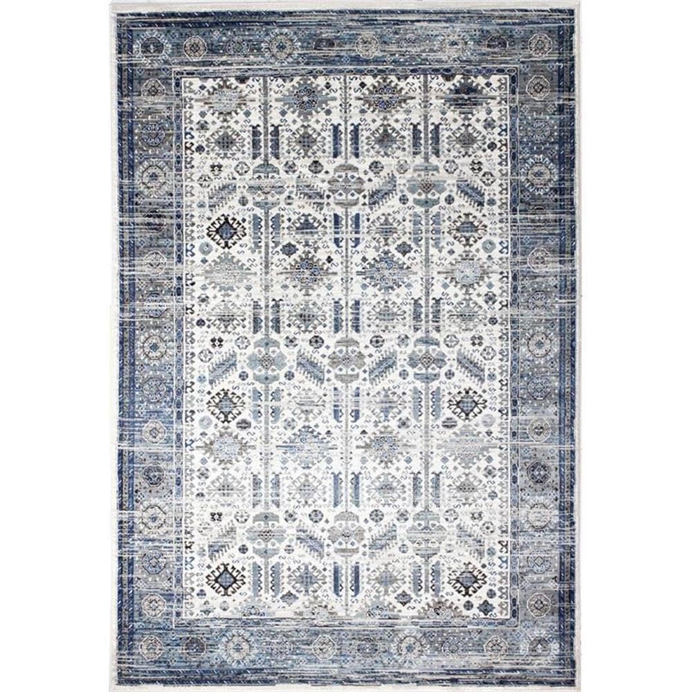 Bashian Collection Luxury Power Loom Polypropylene Area Rug - 8.6’ x 11.6’ Ivory Blue Runner Rug for Entryway, Living Room, Bedroom - Soft Durable Home Decor for Modern Interior Design