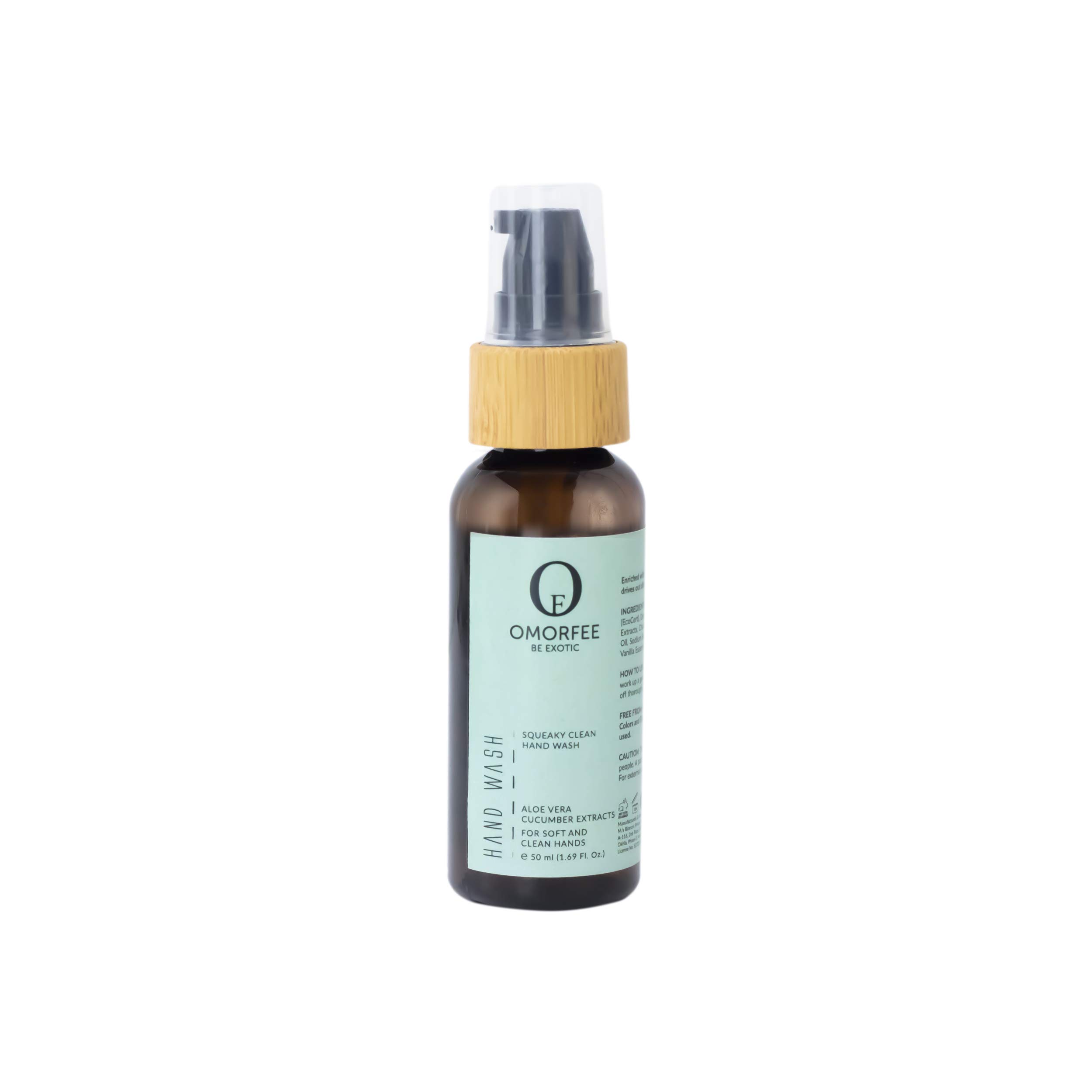 Omorfee Organic Hand Wash 50ml / 1.69 Fl. Oz - Natural Squeaky Clean Formula for Dirt & Grime Removal | Gentle Daily Hand Cleanser for Home, Office & Travel Use