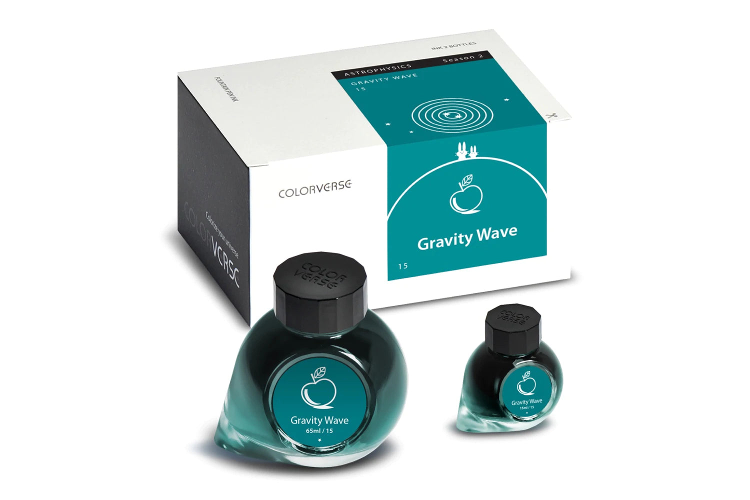 Colorverse Gravity Wave Fountain Pen Ink Set - 65ml + 15ml Bottles for Calligraphy, Journaling & Artistic Writing | Premium Dye-Based Ink for Smooth Writing Experience
