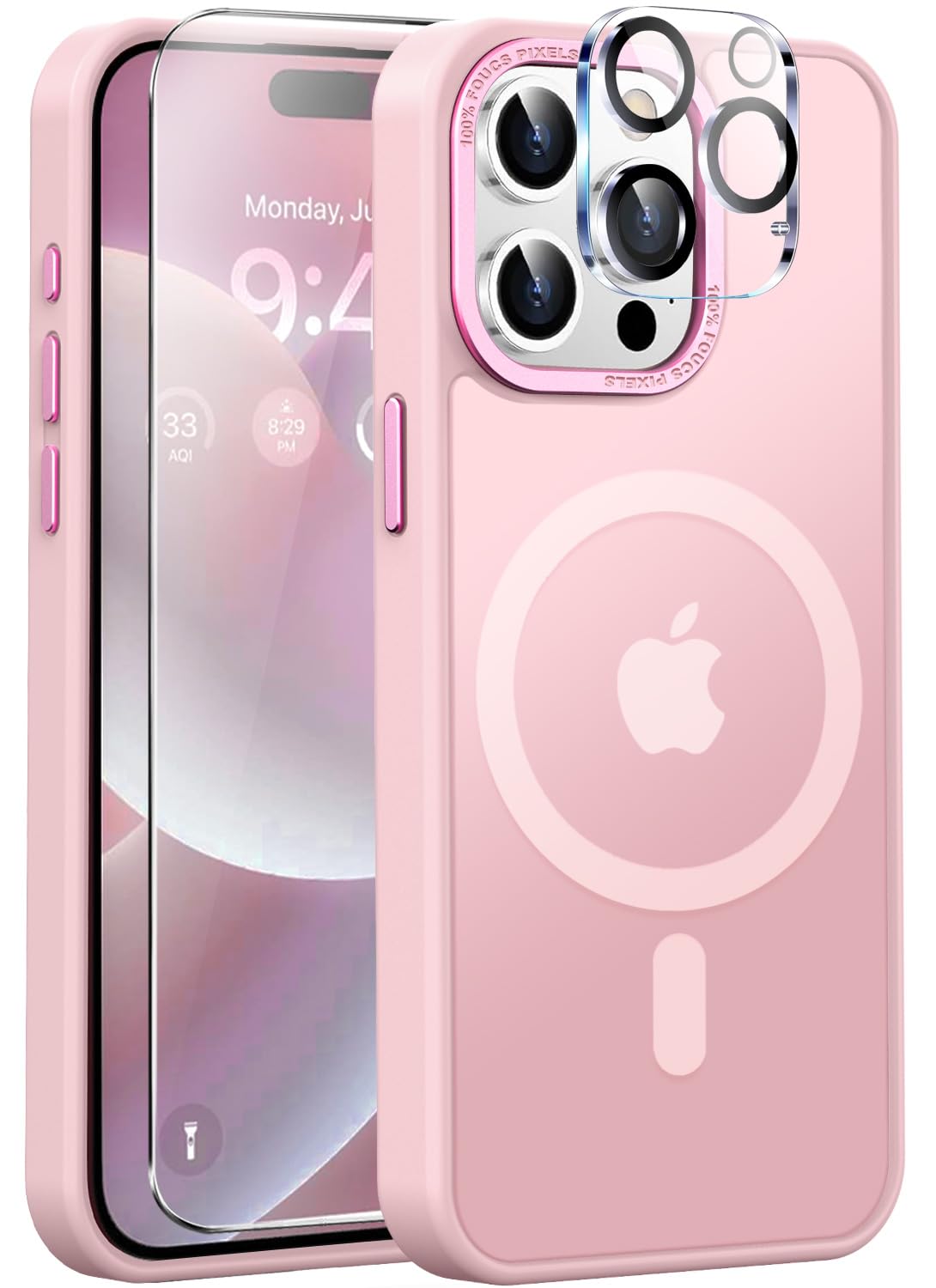 Magnetic iPhone 15 Pro Max Case with Magsafe Compatibility | Military-Grade Protection | Slim & Durable Translucent Cover for iPhone 15 Pro Max 6.7