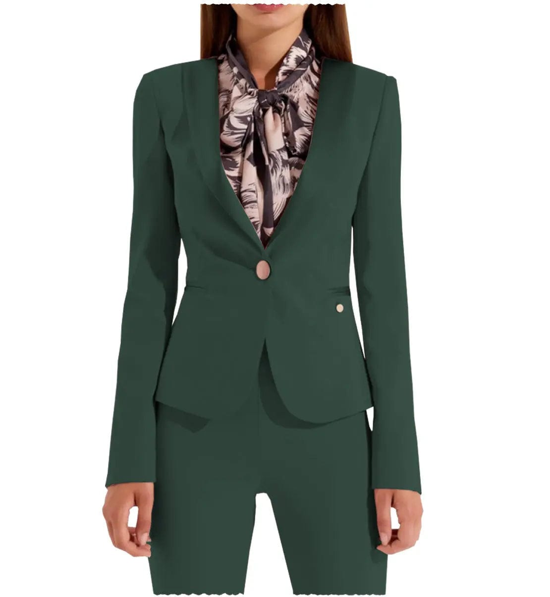Professional Women's 2-Piece Suit Set with Flat Shawl Lapel - Perfect for Office, Business Meetings & Formal Events