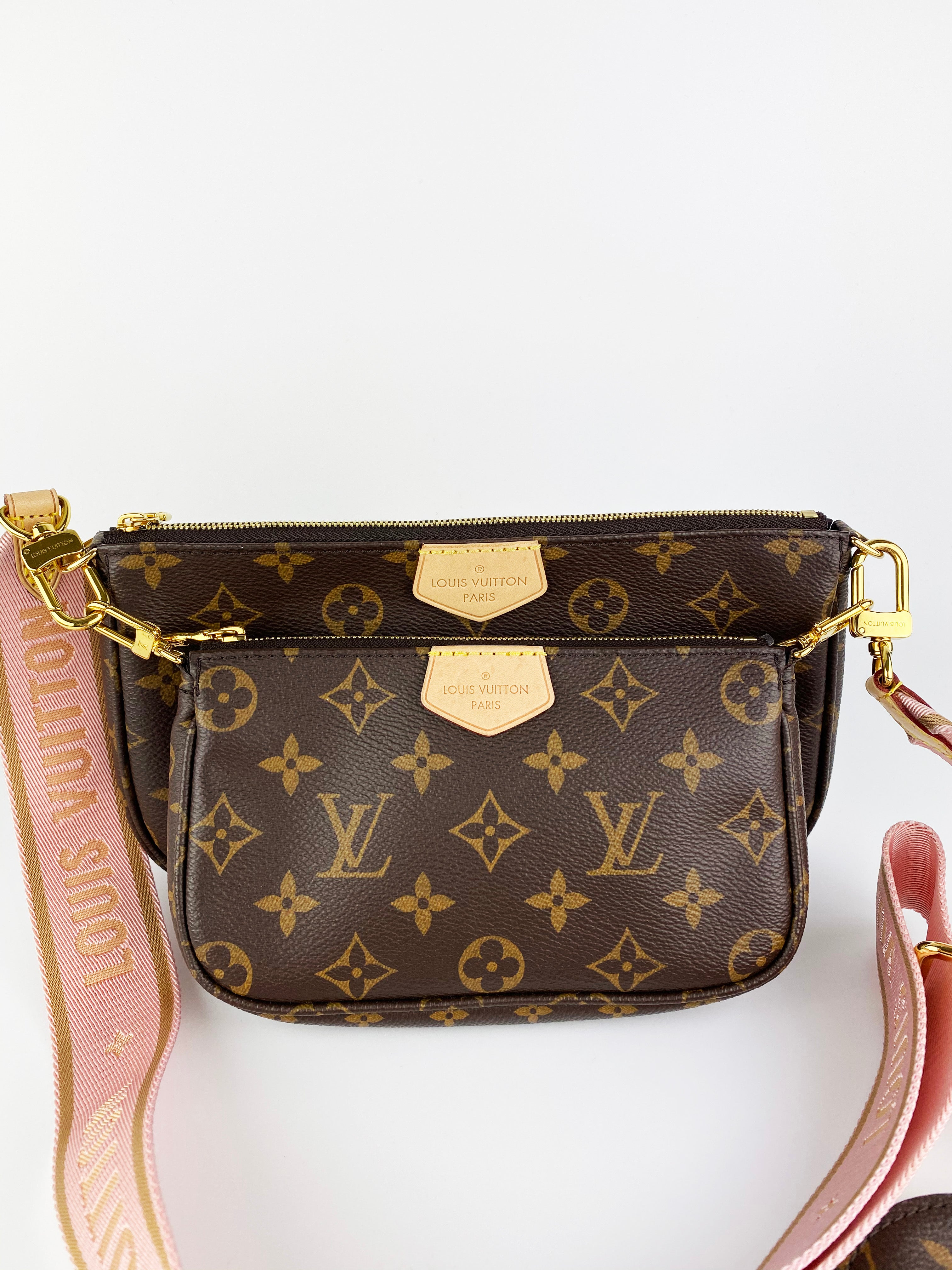Louis Vuitton Rose Clair Multi Pochette Bag - Luxury Crossbody Purse for Women | Fashionable Shoulder Bag for Daily Use, Date Night & Travel Accessories