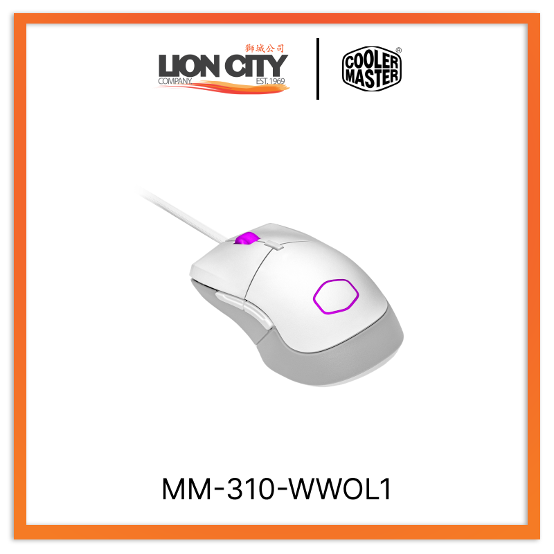 Cooler Master MM310 RGB Gaming Mouse - White, Wired Optical Gaming Mouse with RGB Lighting, 2-Year Warranty - Perfect for PC Gaming, Esports, and Office Use