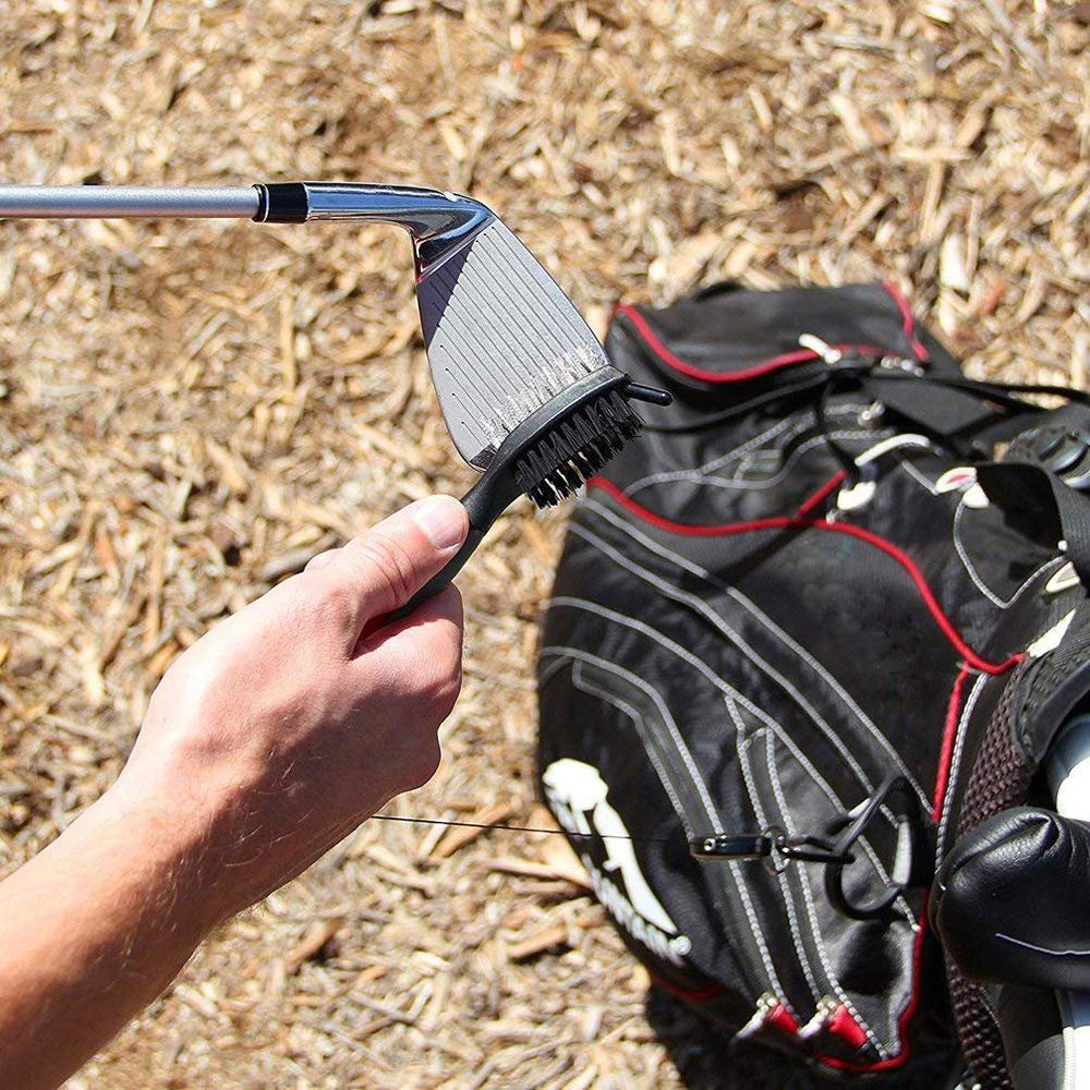 Premium 3-in-1 Golf Accessory Set - Metal Divot Repair Tool with Ball Marker, Retractable Club Groove Cleaner & Golf Brush | Perfect for Course Maintenance, Practice Sessions & Tournament Play