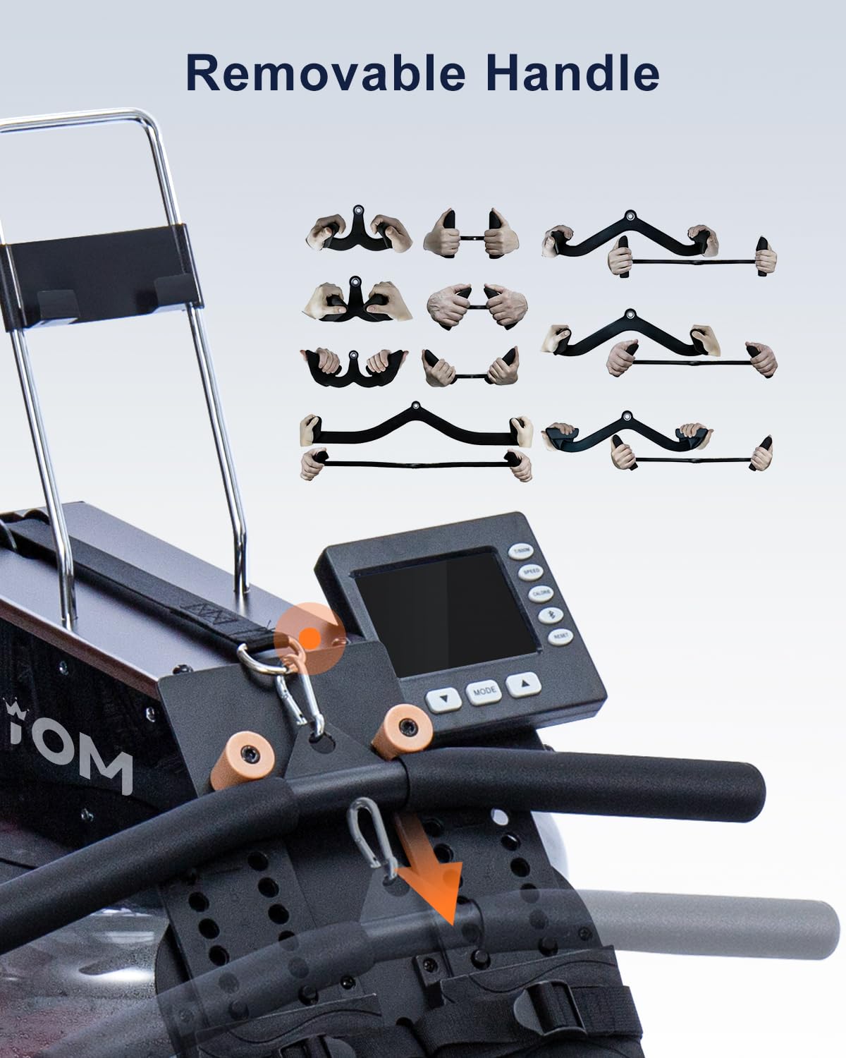 Foldable Water Rowing Machine for Home Gym - Bluetooth Connected Rower with LCD Monitor, Adjustable Foot Pedals & Tablet Holder - Perfect for Full-Body Workout, Cardio Training & Small Space Fitness