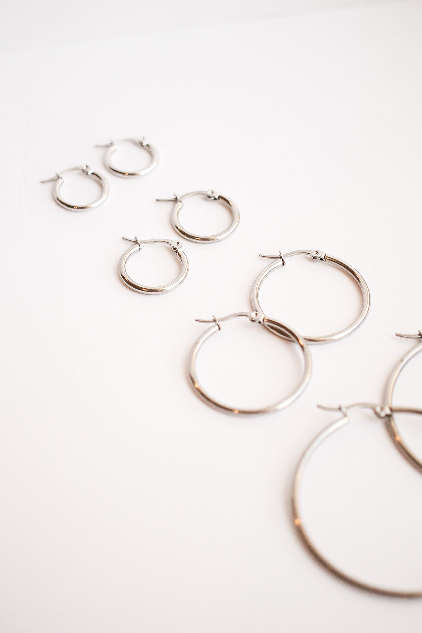 Silver Megan Hoop Earrings - 4 Size Options for Women | Perfect for Everyday Wear, Parties & Gifts