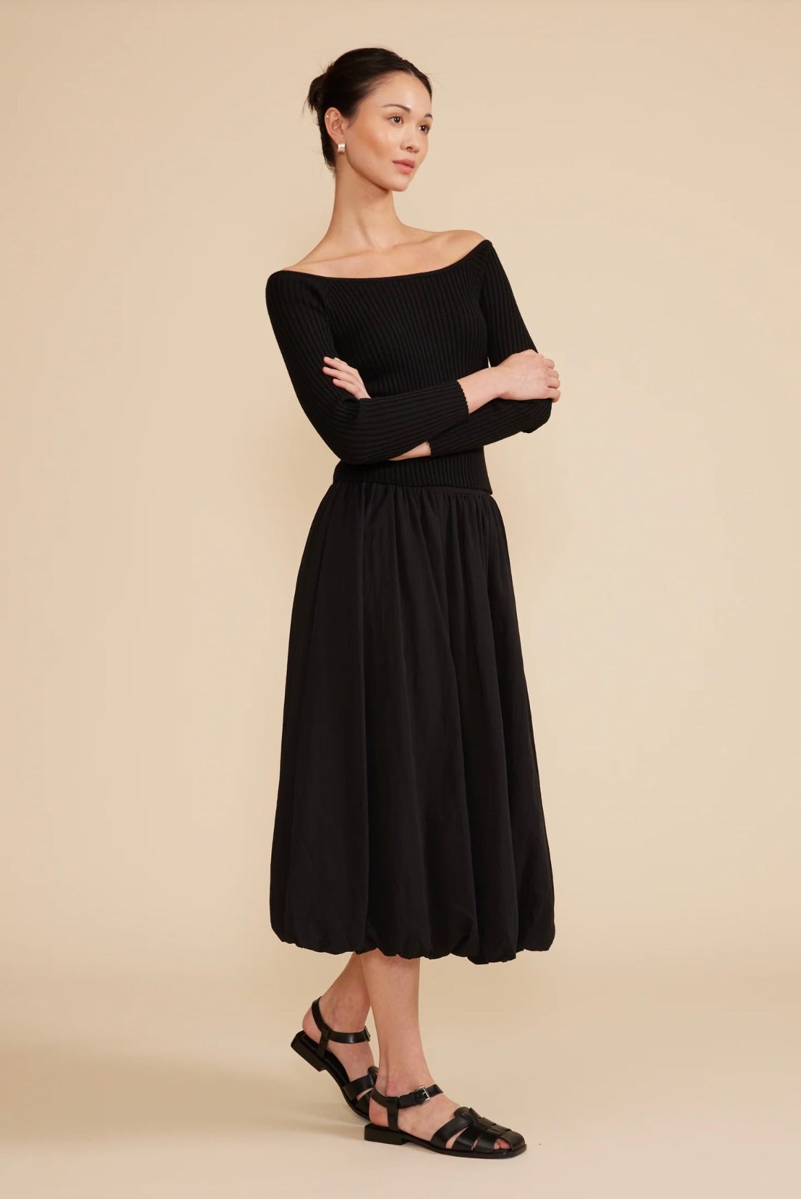 Bubble Midi Skirt for Women - Flowy A-Line Skirt with Elastic Waist | Perfect for Casual Outfits, Summer Dresses & Boho Style