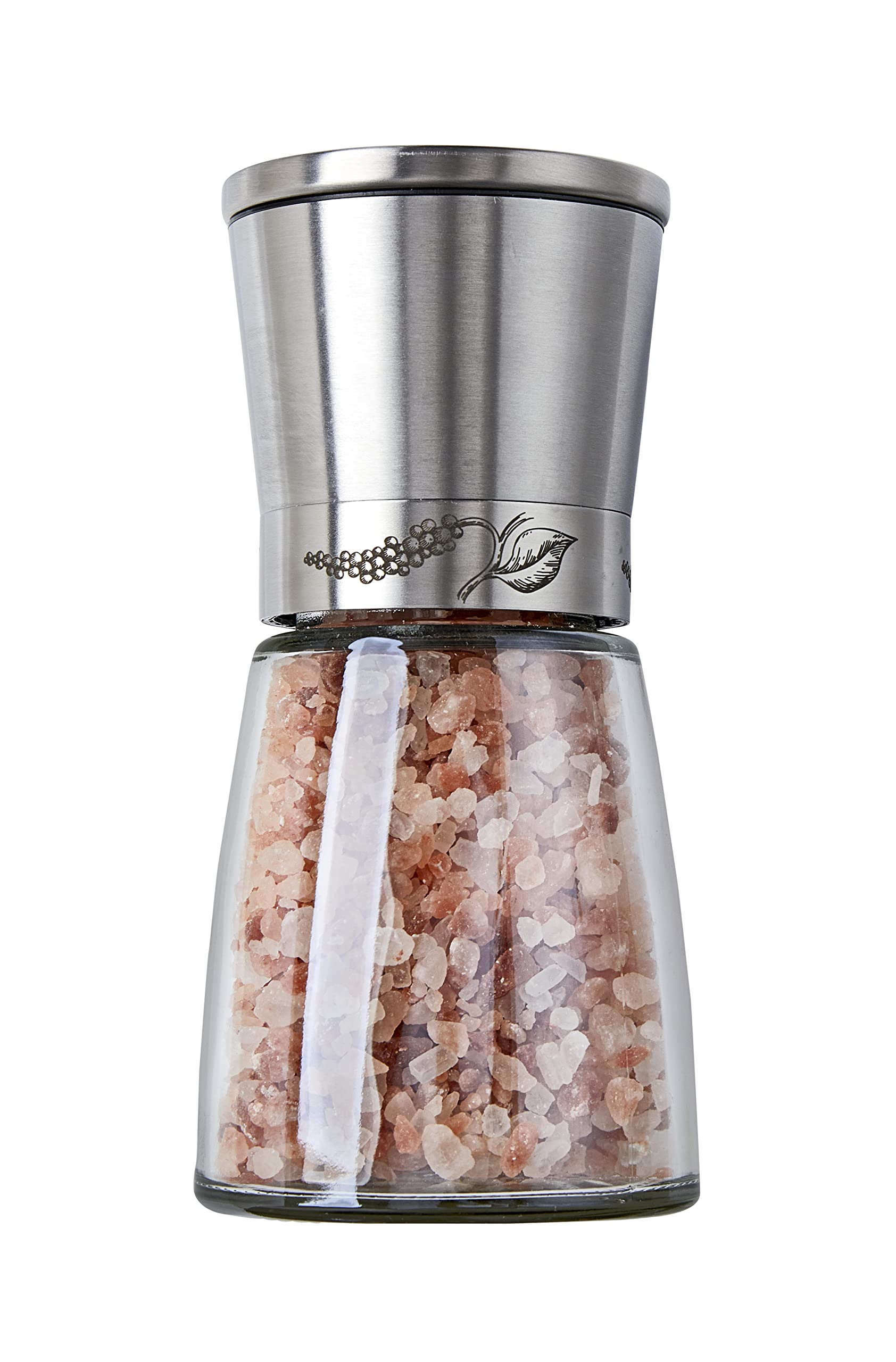 Premium Adjustable Ceramic Spice Grinder - Manual Pepper & Salt Mill with Glass Body & Stainless Steel - Easy Fill, Use & Clean - 6oz Capacity - Perfect for Kitchen, Dining Table & Gourmet Cooking