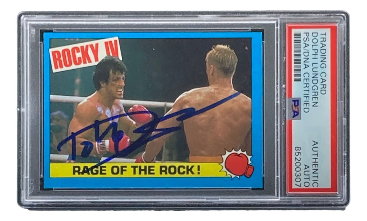 Dolph Lundgren Autographed 1985 Topps #49 Rocky IV Ivan Drago Trading Card - PSA/DNA Certified - Perfect for Movie Memorabilia Collections & Boxing Fans