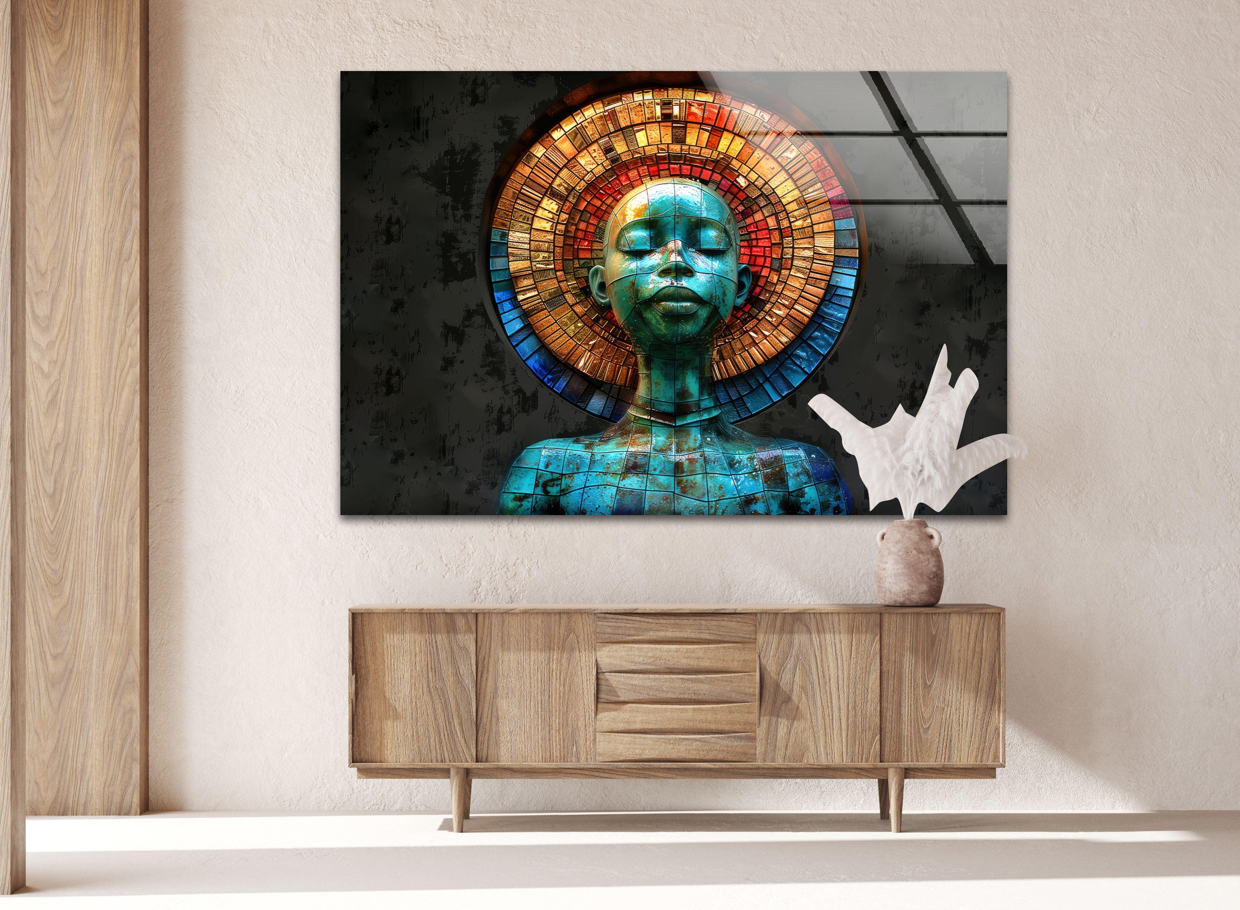 Vibrant Stained Glass Mosaic Wall Art - Handcrafted Home Decor for Living Room, Bedroom, or Office - Perfect Gift for Housewarming & Interior Design