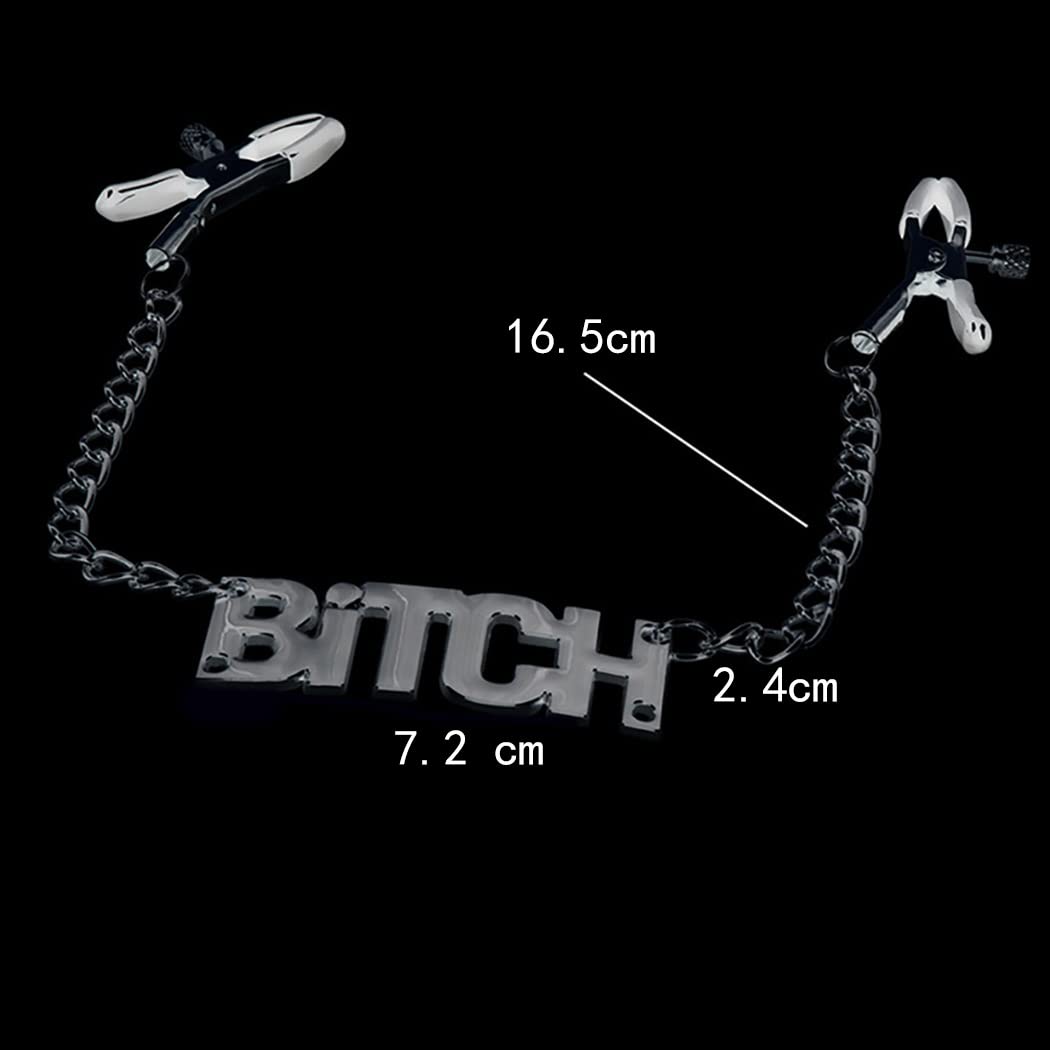 Sensual Nipple Clamps with Chain - Adjustable Non-Piercing Body Jewelry for Women & Couples - Perfect for BDSM, Role Play & Intimate Pleasure - Sexy Accessory for Bedroom Fun & Boudoir Photography