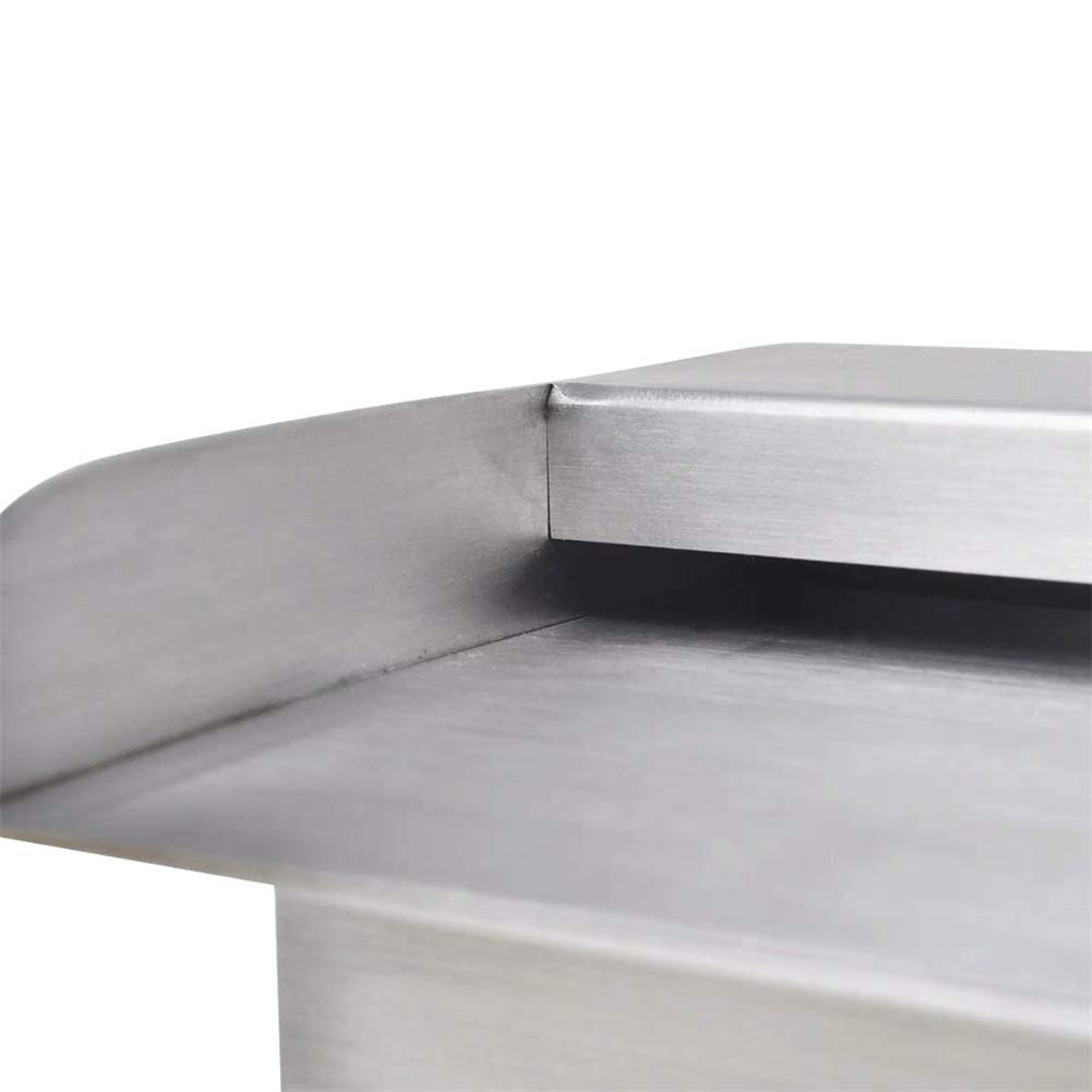 BLUECC Stainless Steel Rectangular Pool Fountain for In-Ground Pools | 35.4”x4.5”x3.1” Outdoor Waterfall Feature | Elegant Garden Water Fountain for Backyard, Patio & Poolside Decor