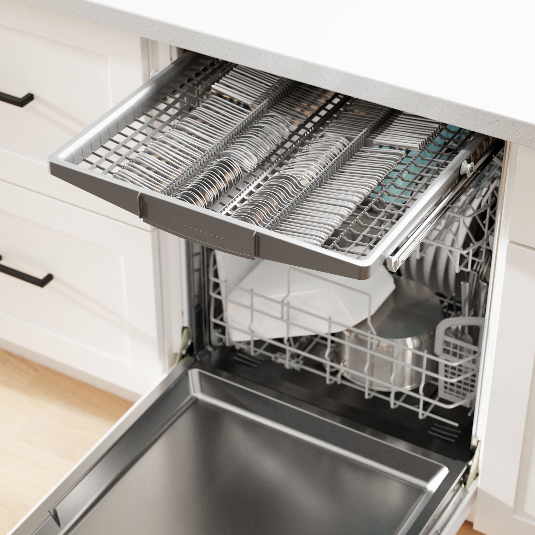 Bosch 500 Series SHE53C82N Built-In Dishwasher - Energy Star Certified, 44 dBA Ultra-Quiet, 16 Place Settings, White - Perfect for Modern Kitchens & Open-Concept Homes
