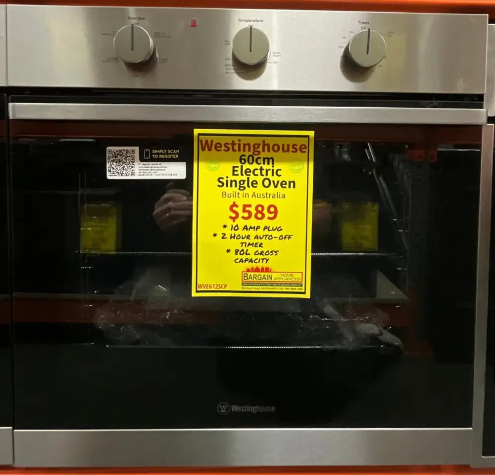 Westinghouse WVE612SCP 60cm 5-in-1 Multi-Function Oven with Convection, Grill & Bake - Stainless Steel for Kitchen, Baking & Roasting
