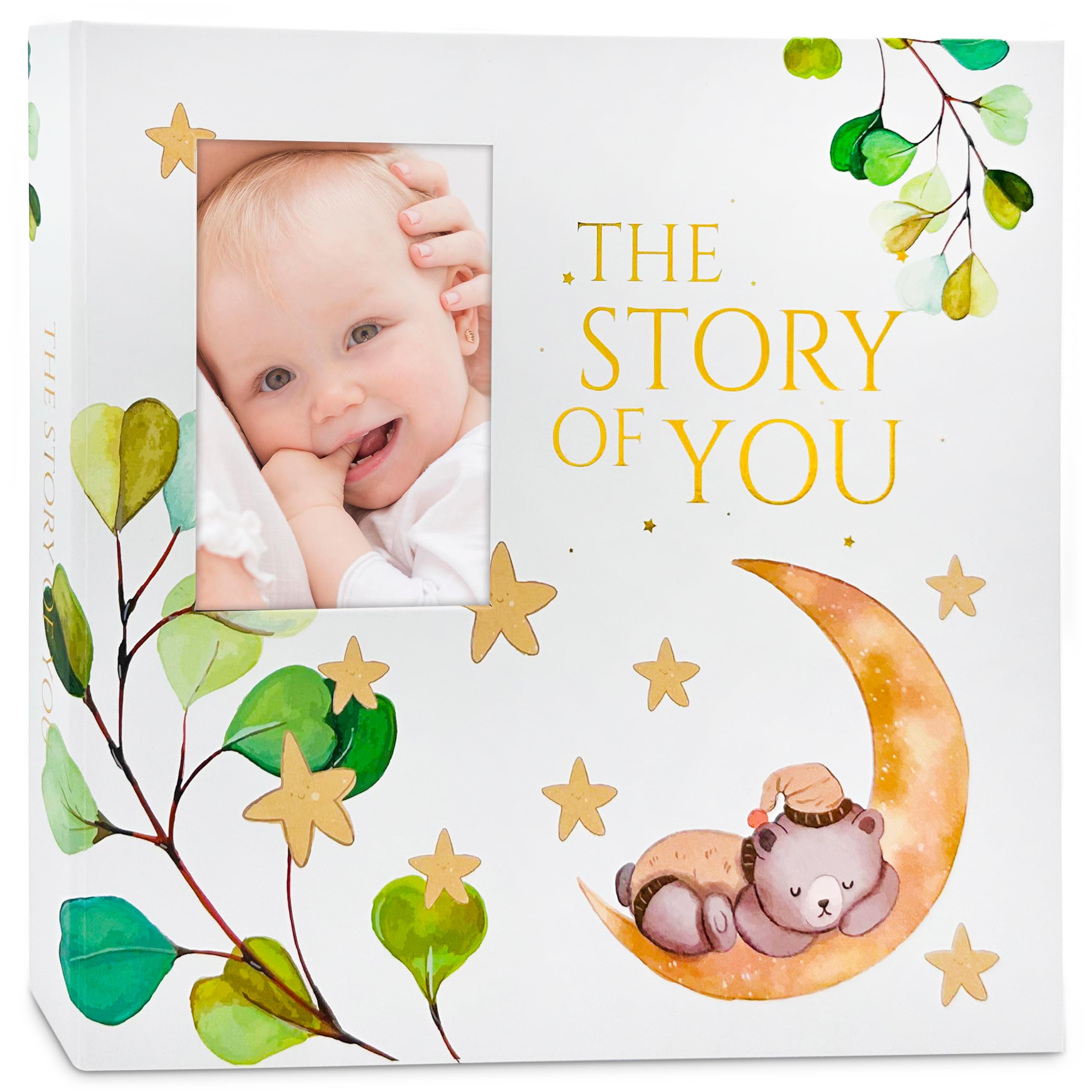 Gender Neutral Modern Baby Memory Book with Ample Photo Space - First 5 Year Journal & Pregnancy Keepsake Album, Spacious Baby Scrapbook - Perfect Baby Shower Gift for New Parents (Newborn to Toddler Milestones)