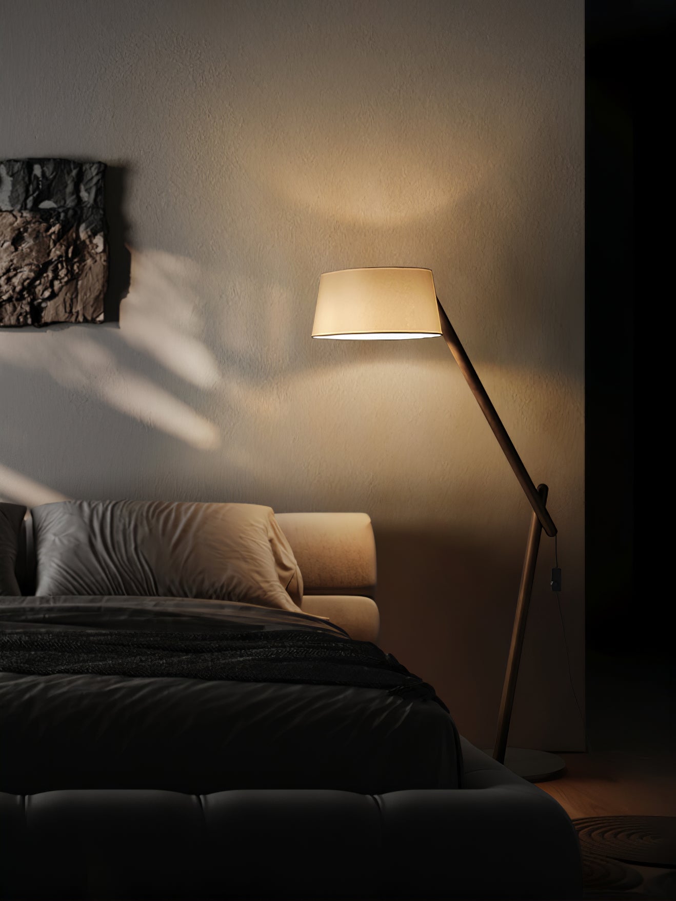 Modern Lean Pivot Floor Lamp - Adjustable LED Reading Light for Living Room, Bedroom & Office - Dimmable Standing Lamp with Flexible Gooseneck Design - Perfect for Reading, Working & Relaxing