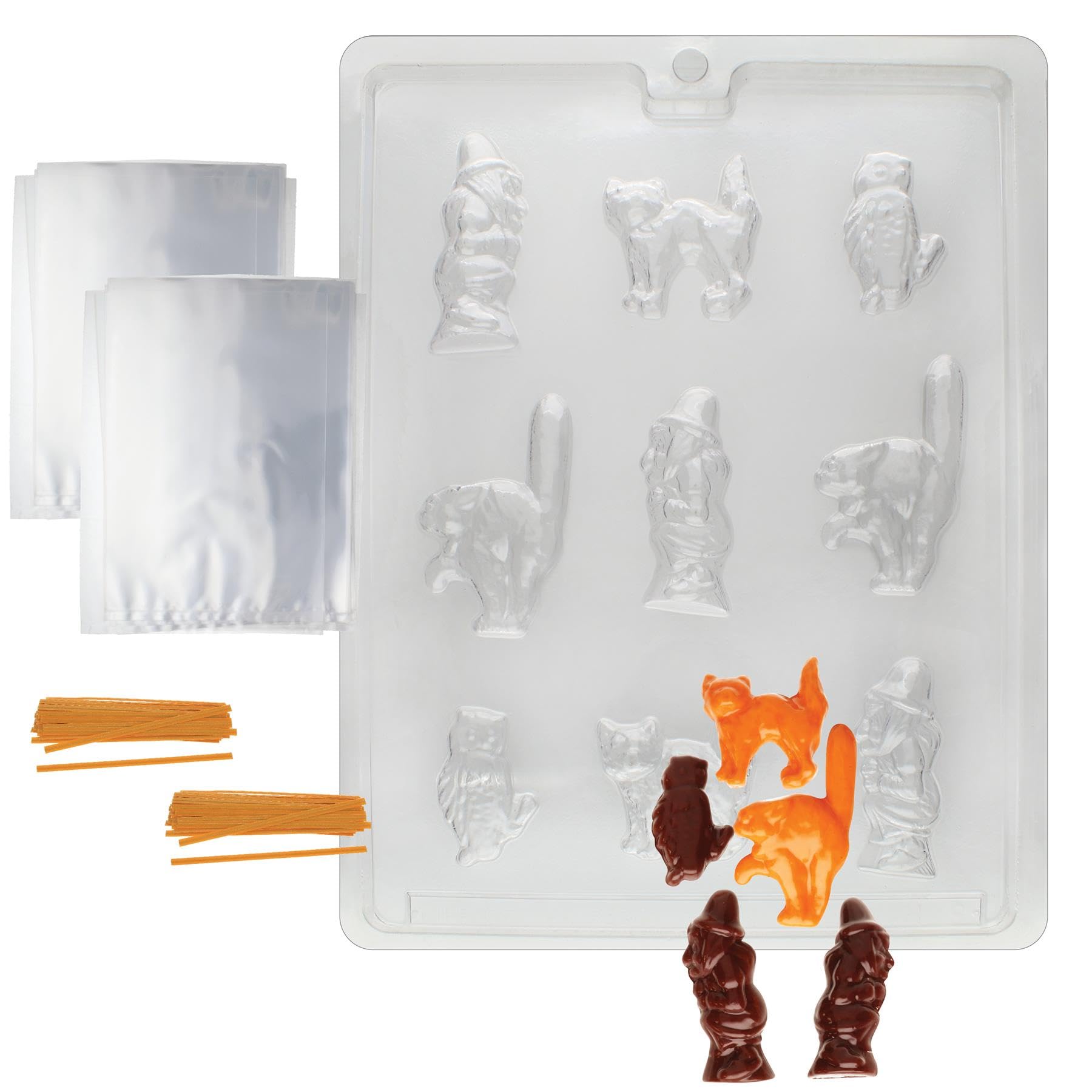 Premium Halloween Chocolate Mold Kit with Silicone Molds & Candy Making Tools - Perfect for DIY Halloween Treats, Pumpkin & Ghost Shaped Chocolates - Great for Party Favors, Classroom Activities & Holiday Baking