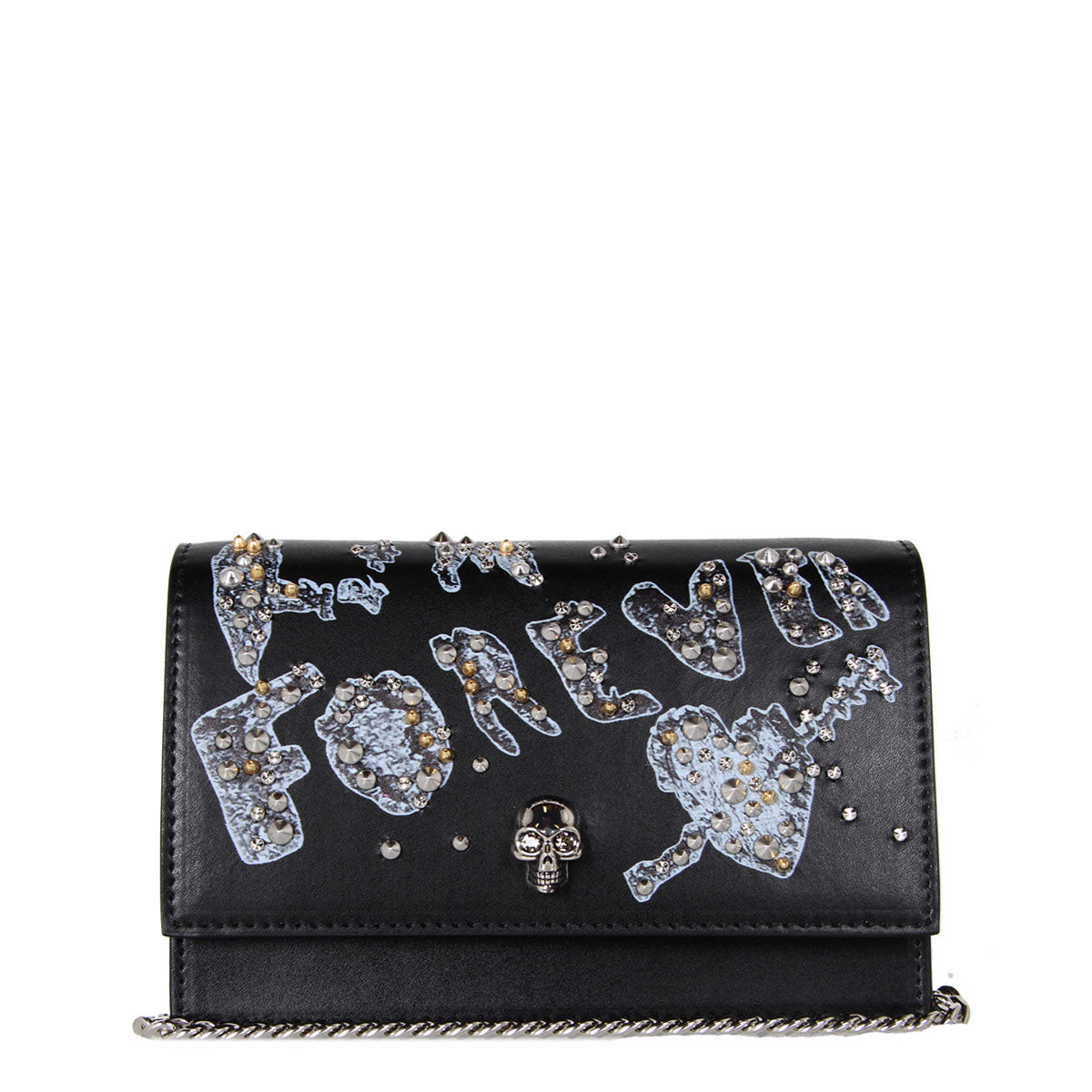 Skull Mini Crossbody Bag by Forever AMQ - Gothic Black Leather Purse for Women | Perfect for Parties, Concerts & Halloween Costume Accessories