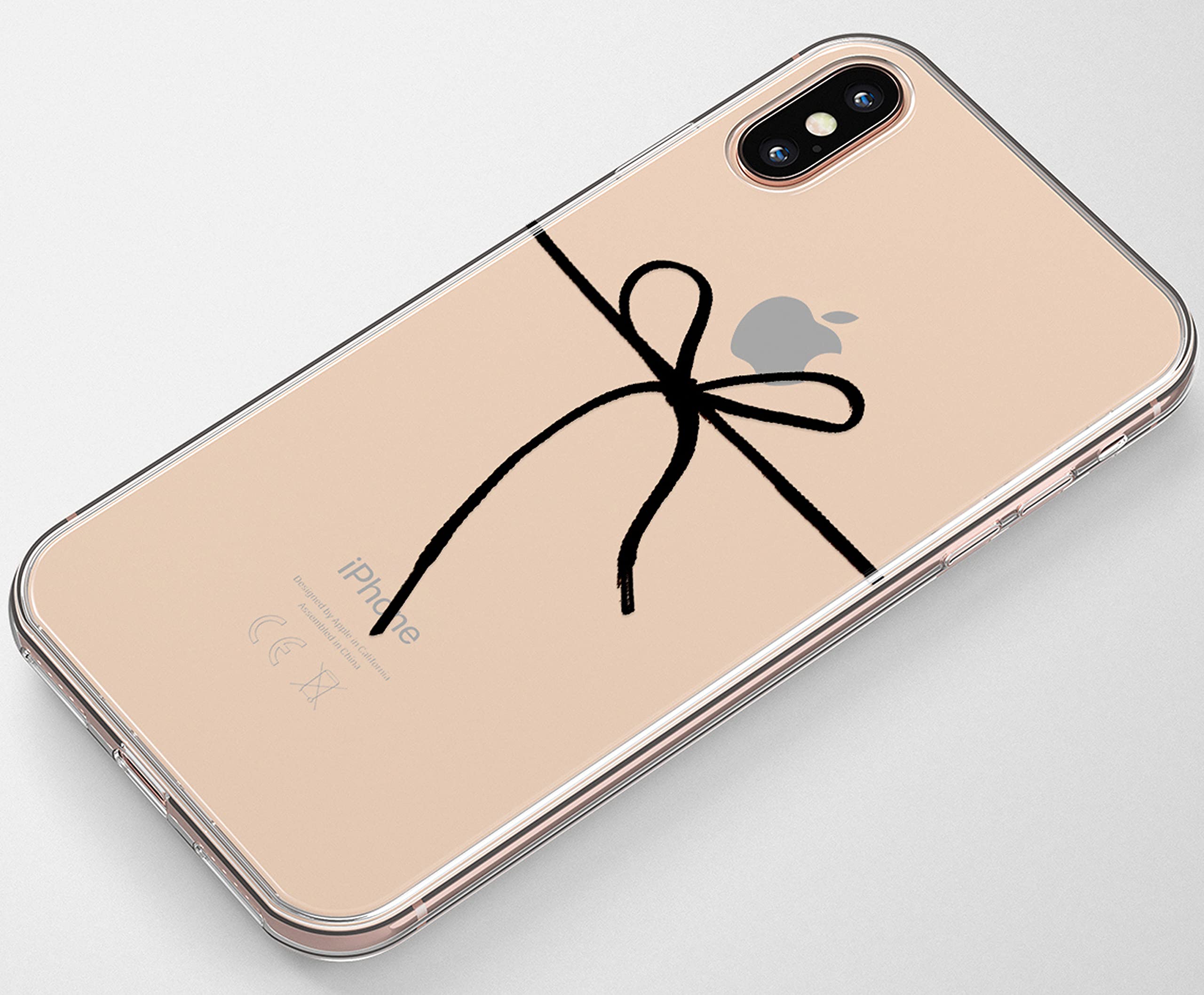 Casely iPhone X/XS Clear Ribbon Phone Case - Stylish Knot Over U Design | Shatterproof Protective Cover for Women & Girls | Perfect for Everyday Use, Work & Travel