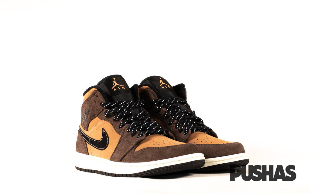 Air Jordan 1 Mid SE 'Dark Chocolate' Sneakers (2021) - Men's Basketball Shoes for Casual Wear & Street Style Fashion
