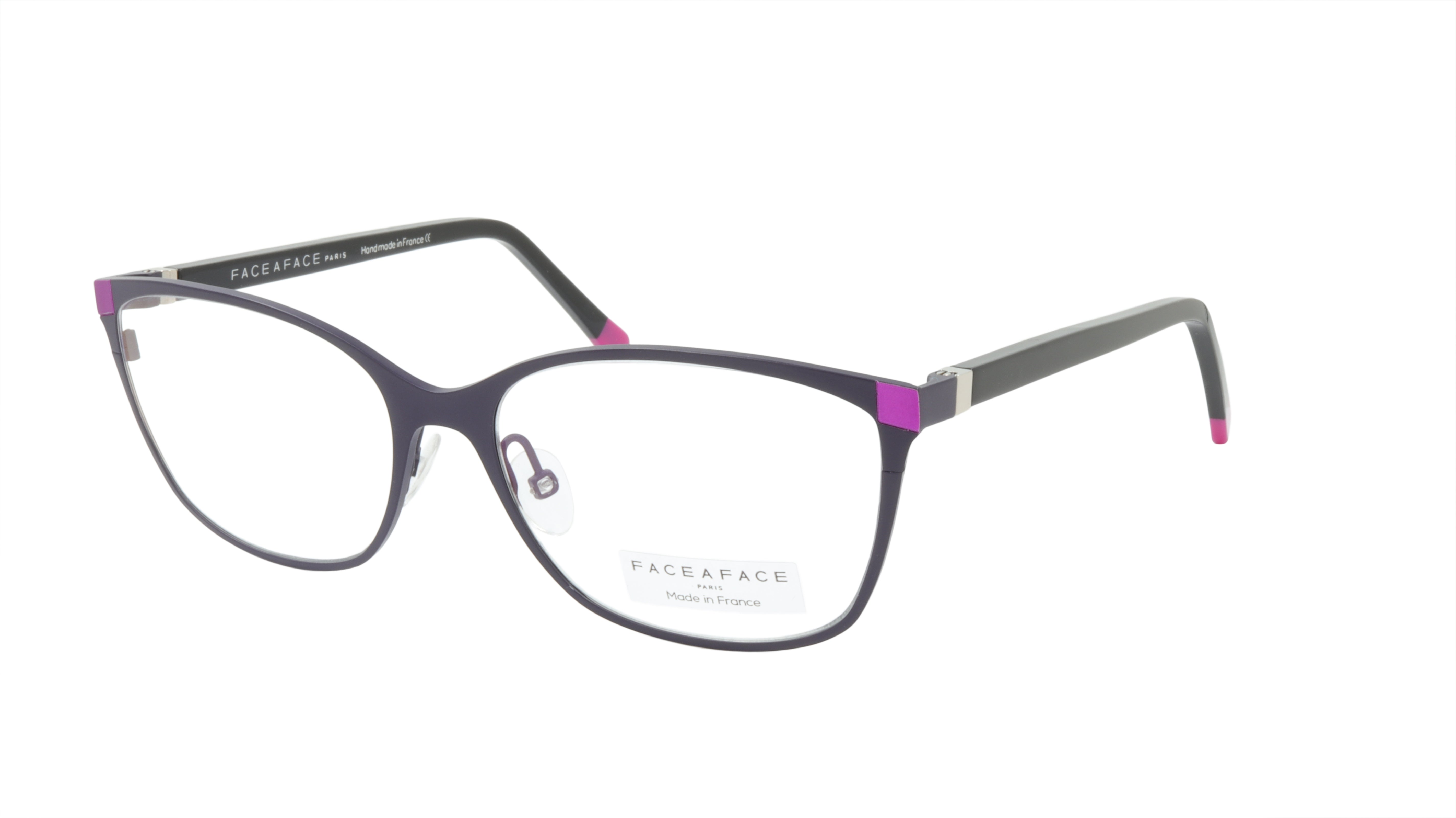 Face A Face MICCA 3 Eyeglasses Frame - Acetate & Metal Blend in Dark Violet & Light Colors | Stylish & Durable for Work, Reading & Everyday Wear
