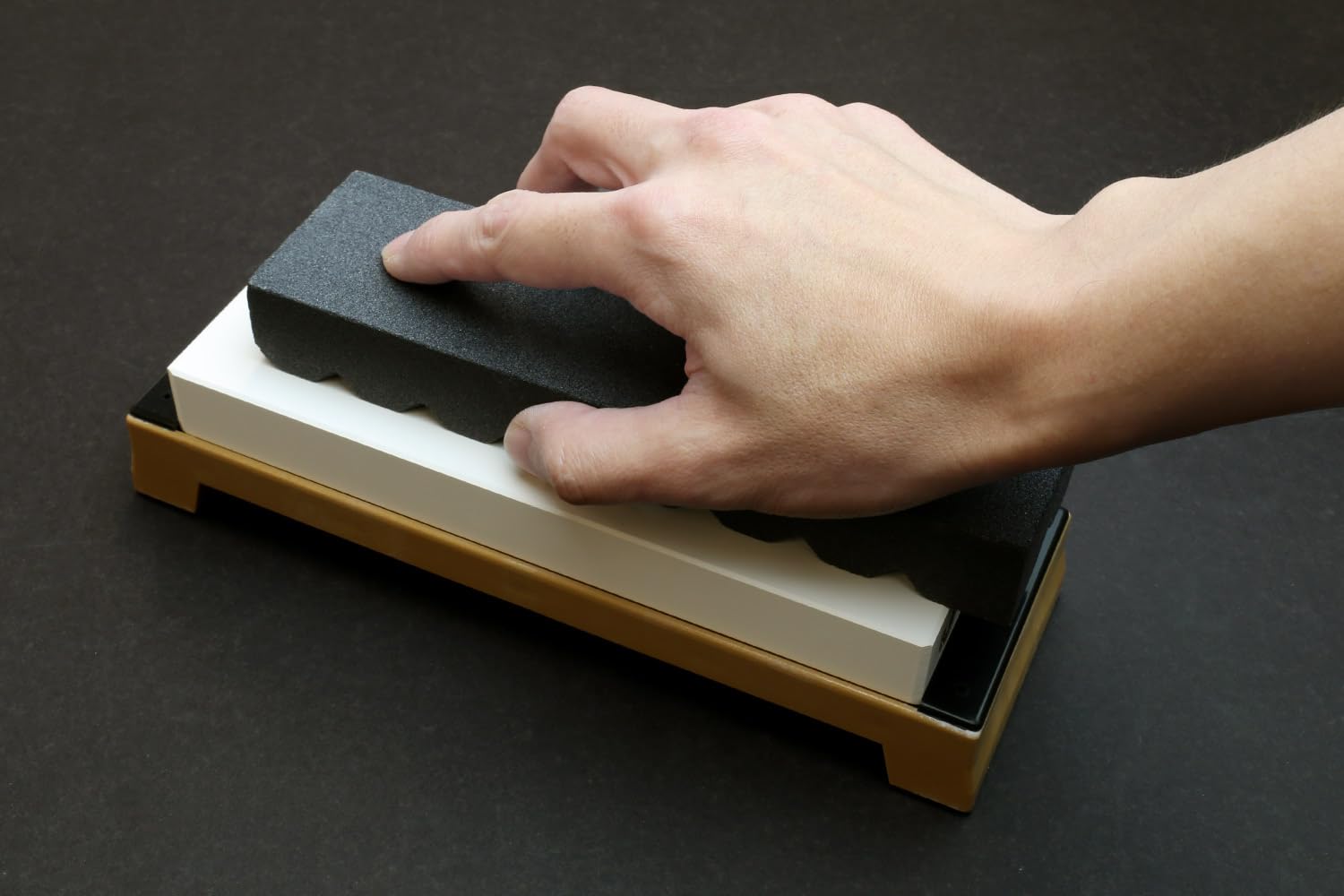 Premium Yoshihiro Knife Sharpening Stone - Professional Chef's Tool for Kitchen - Regular Black Whetstone - Perfect for Home Cooking & Sushi Preparation
