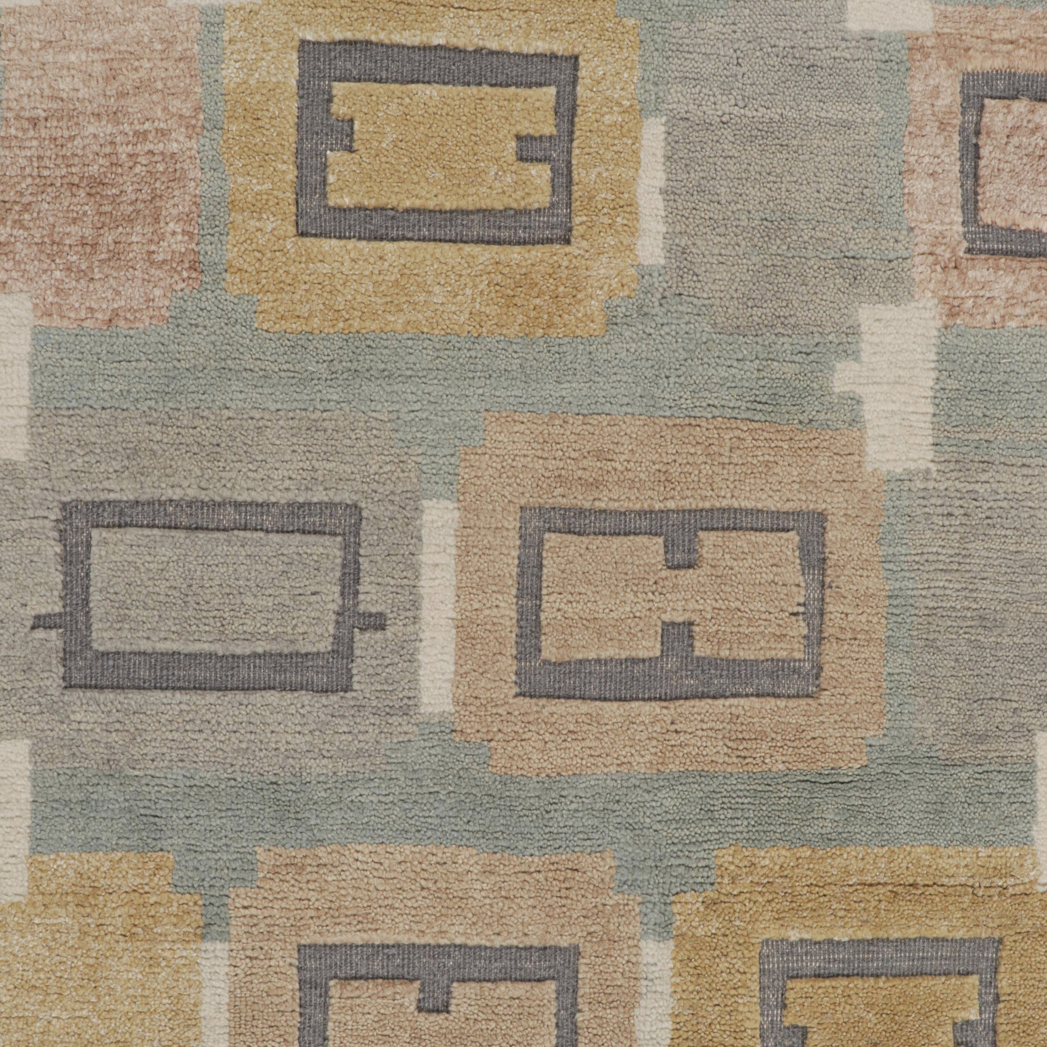 Blue Modern Wool Blend Rug 9'2 x 11'10 - Soft & Durable Area Rug for Living Room, Bedroom, or Office Decor