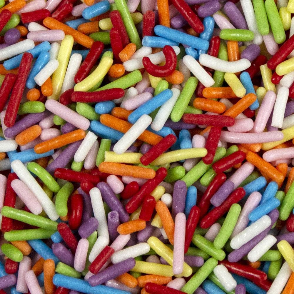 Vibrant Rainbow Jimmies Sprinkles for Baking & Desserts - Nonpareil Decorations for Cakes, Cupcakes, Cookies & Ice Cream